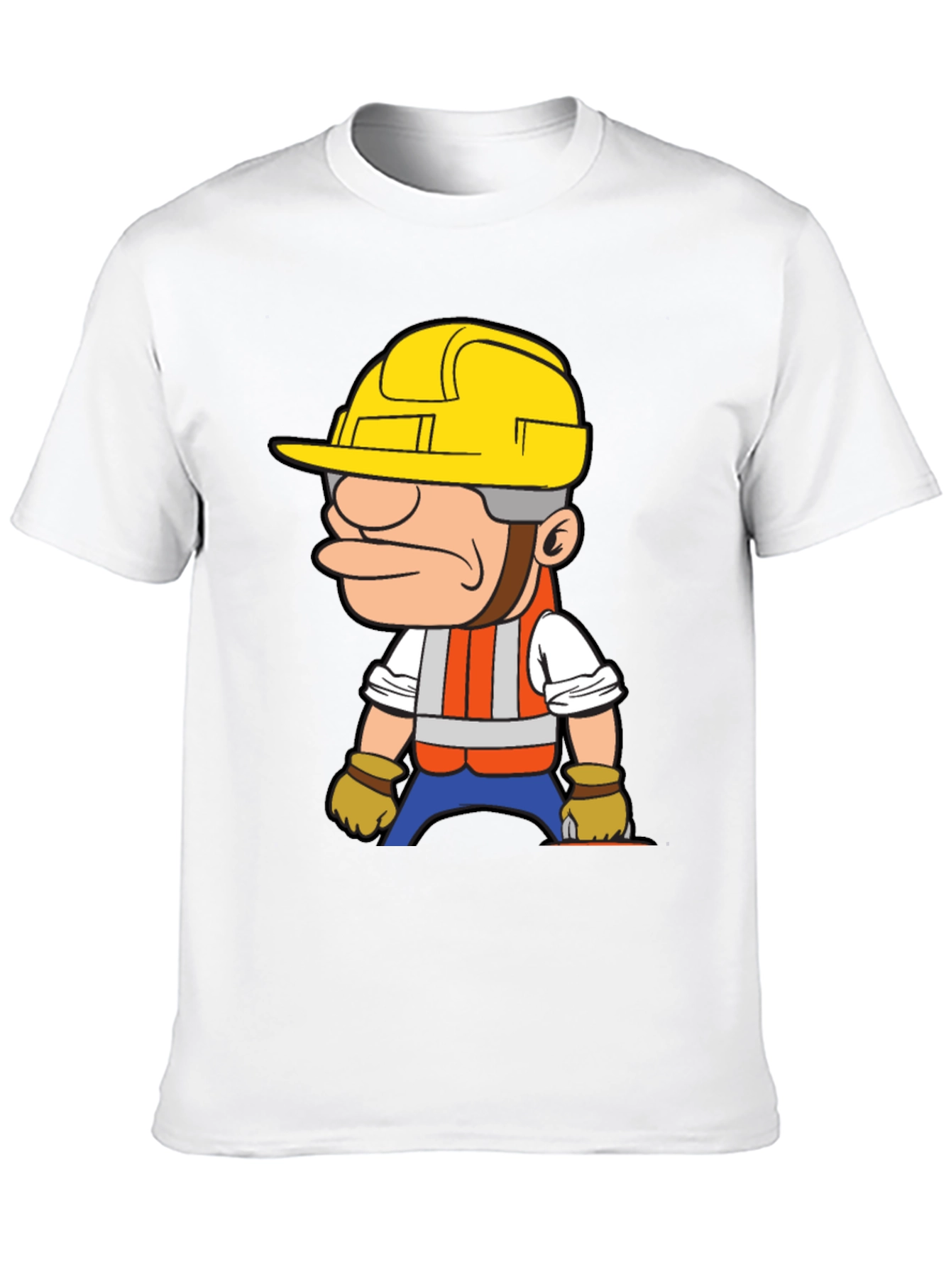 Construction Worker Cartoon Graphic T-Shirt