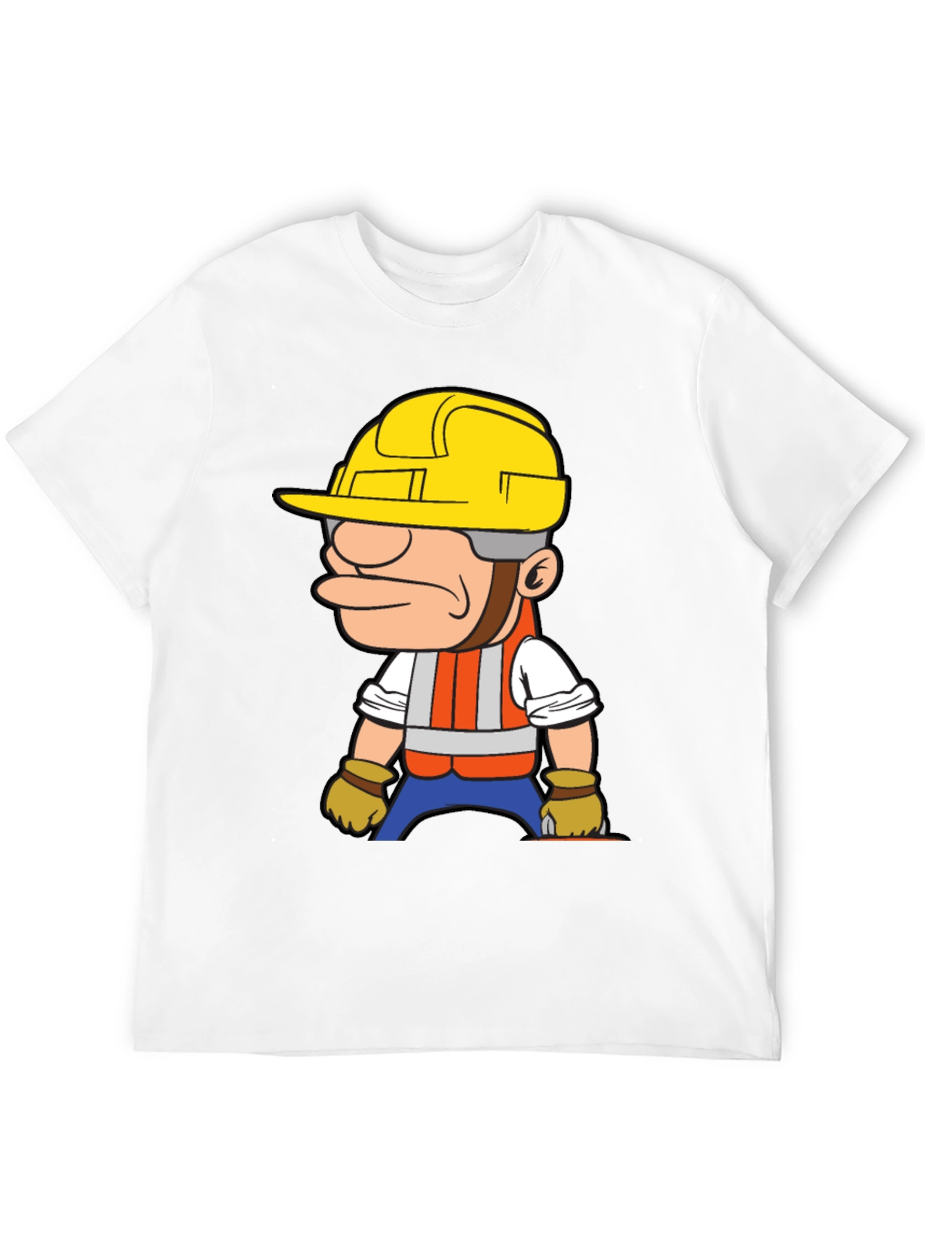 Construction Worker Cartoon Graphic T-Shirt