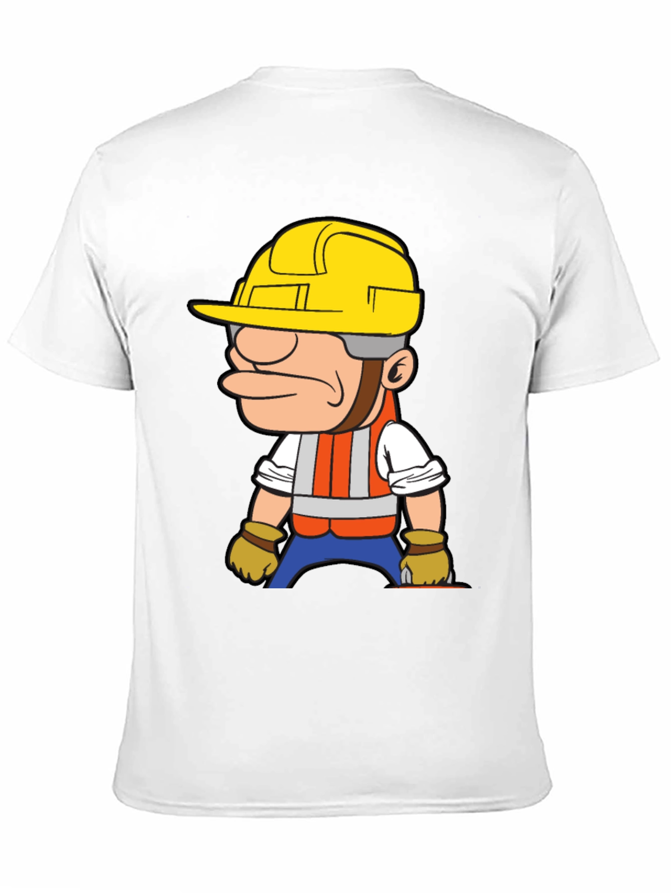 Construction Worker Cartoon Graphic T-Shirt