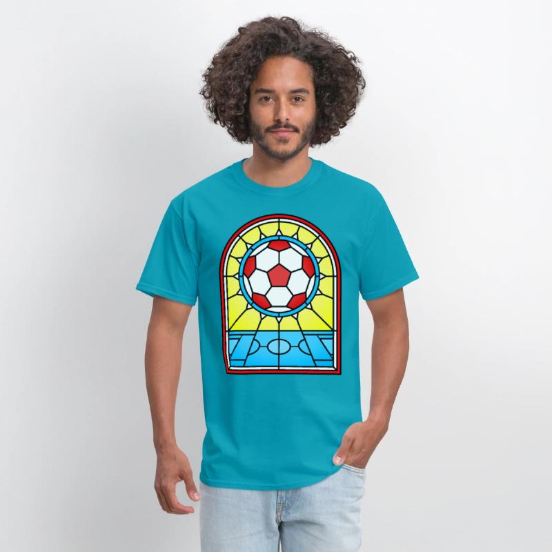 Stained Glass Window Football Soccer Art