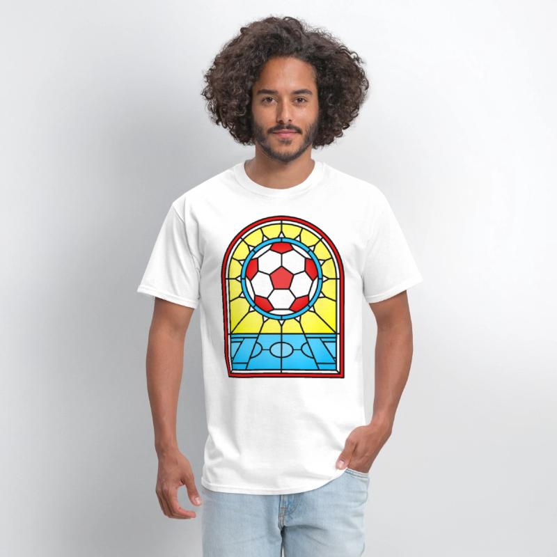 Stained Glass Window Football Soccer Art