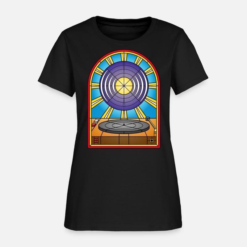 Stained Glass Window Vinyl Album and Turntable