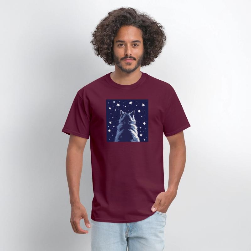 Star Gazer Cat Illustration
