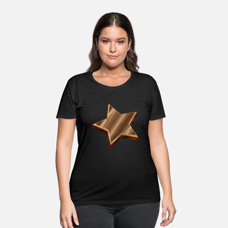 Star in dark wood look with grain
