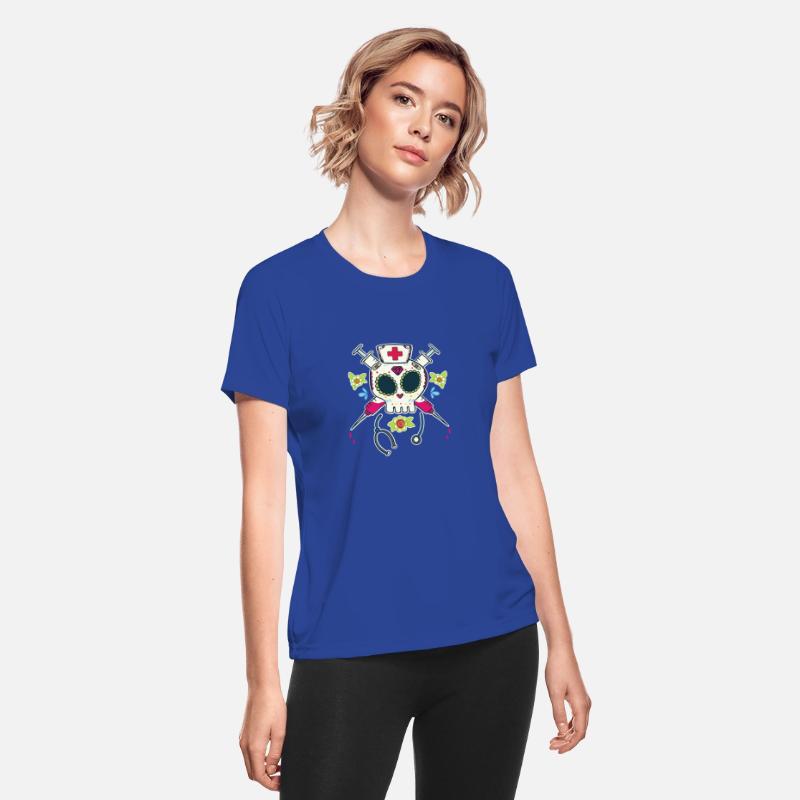 Sugar Skull Nurse Skeleton Funny Halloween Costume