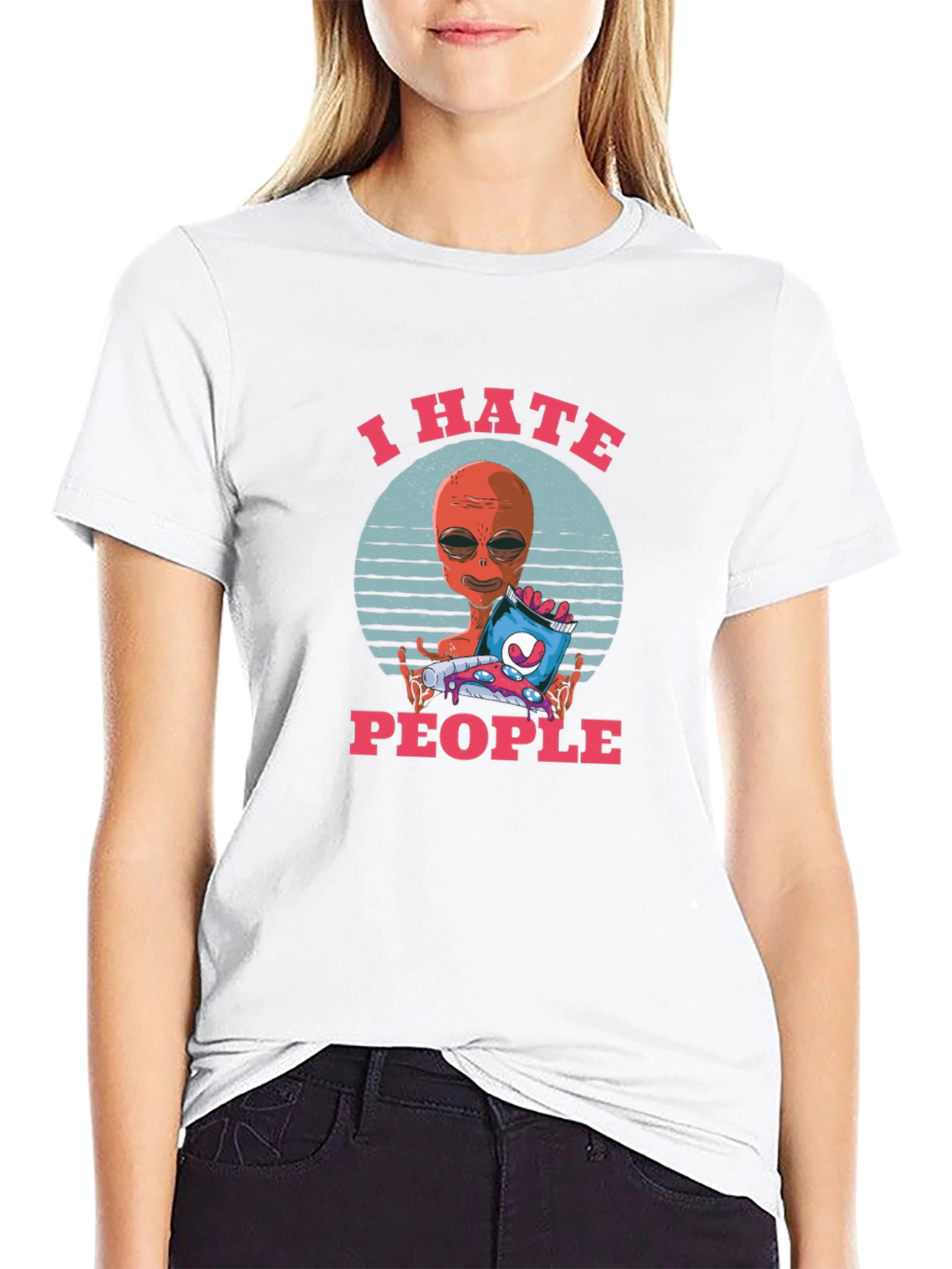 I Hate People Alien Graphic T-Shirt