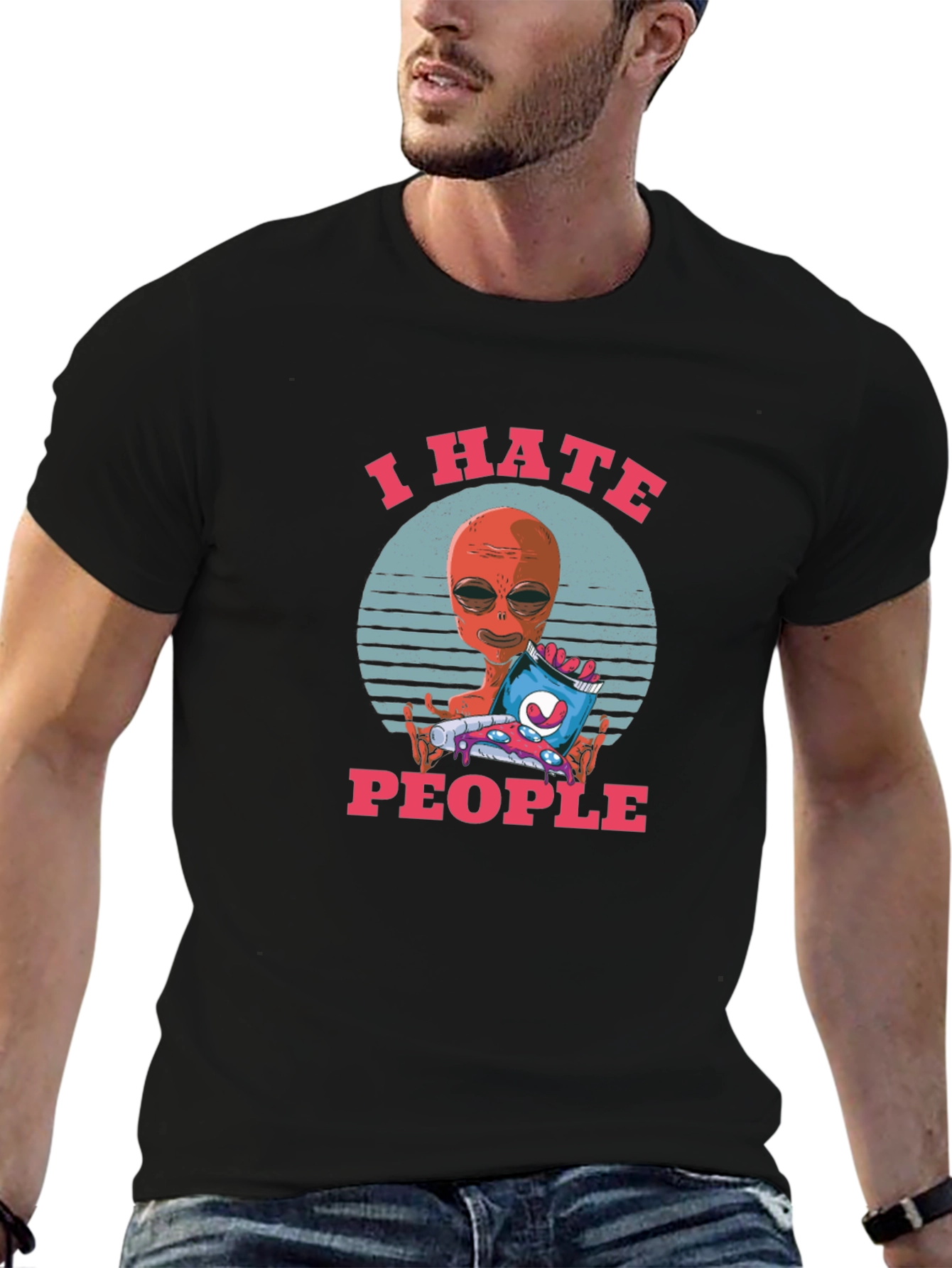 I Hate People Alien Graphic T-Shirt