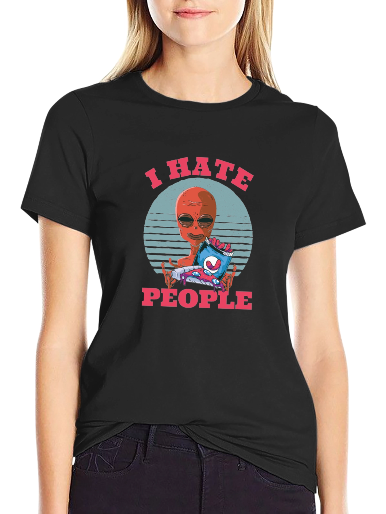 I Hate People Alien Graphic T-Shirt