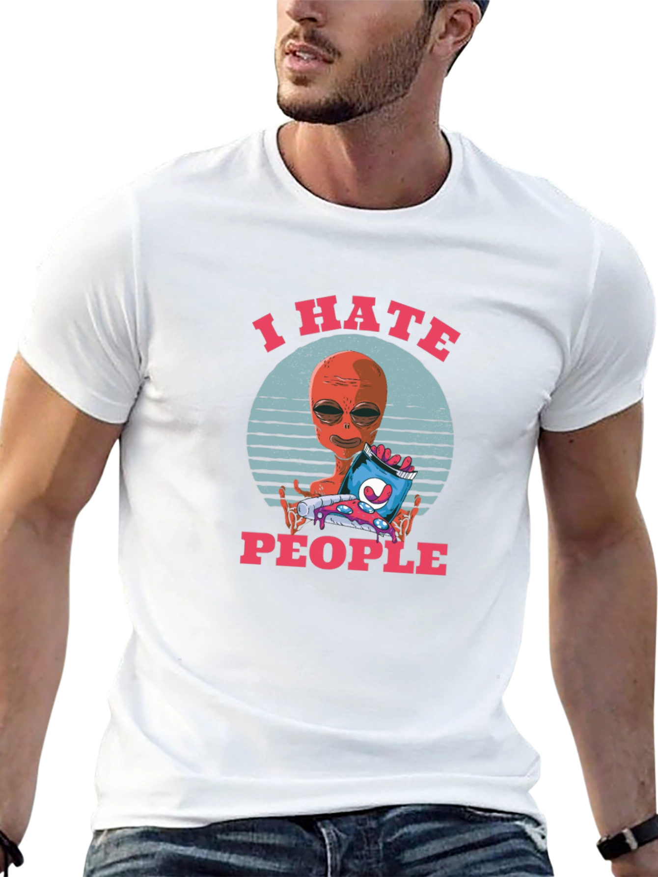 I Hate People Alien Graphic T-Shirt
