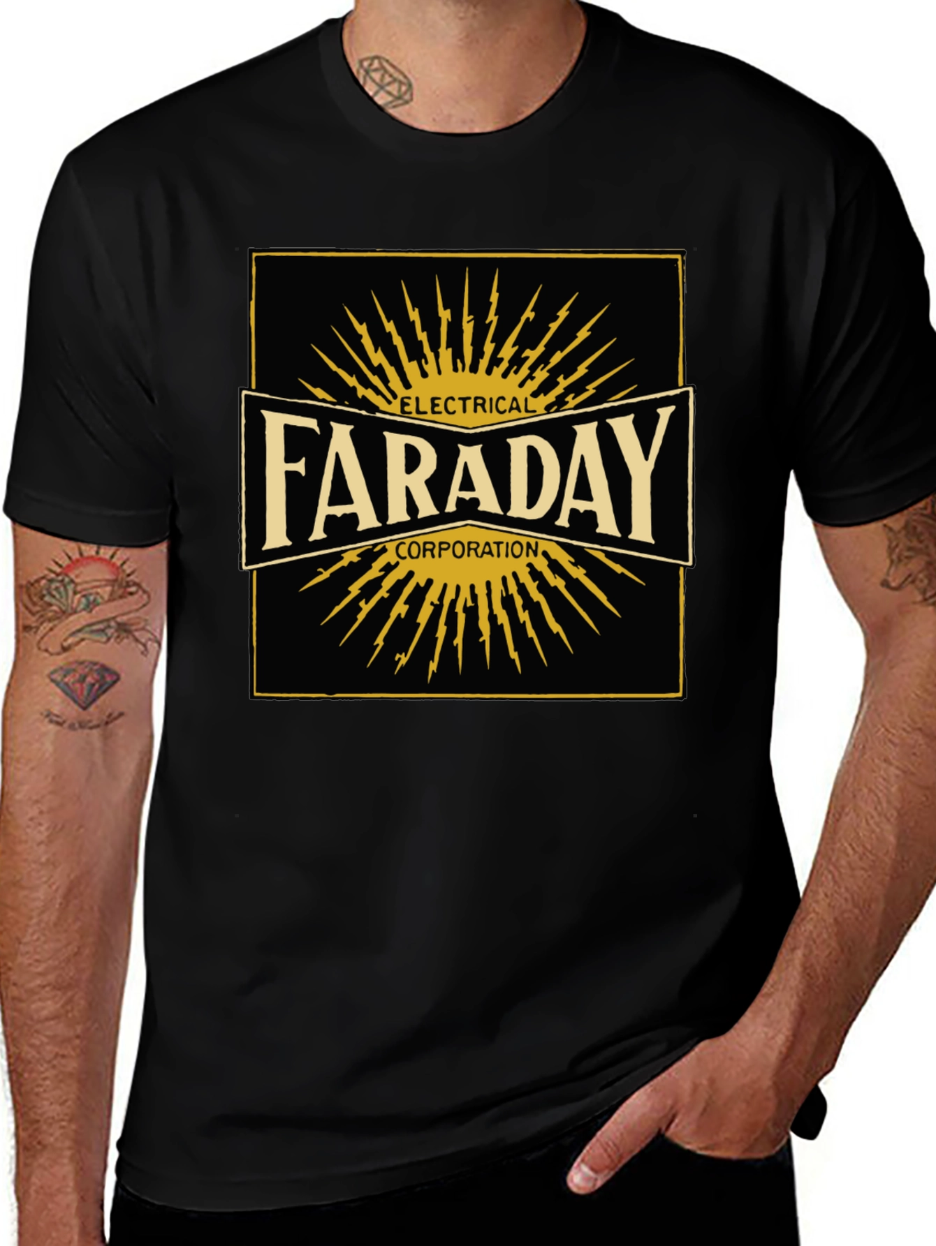 Faraday Electrical Corp. Black T-Shirt