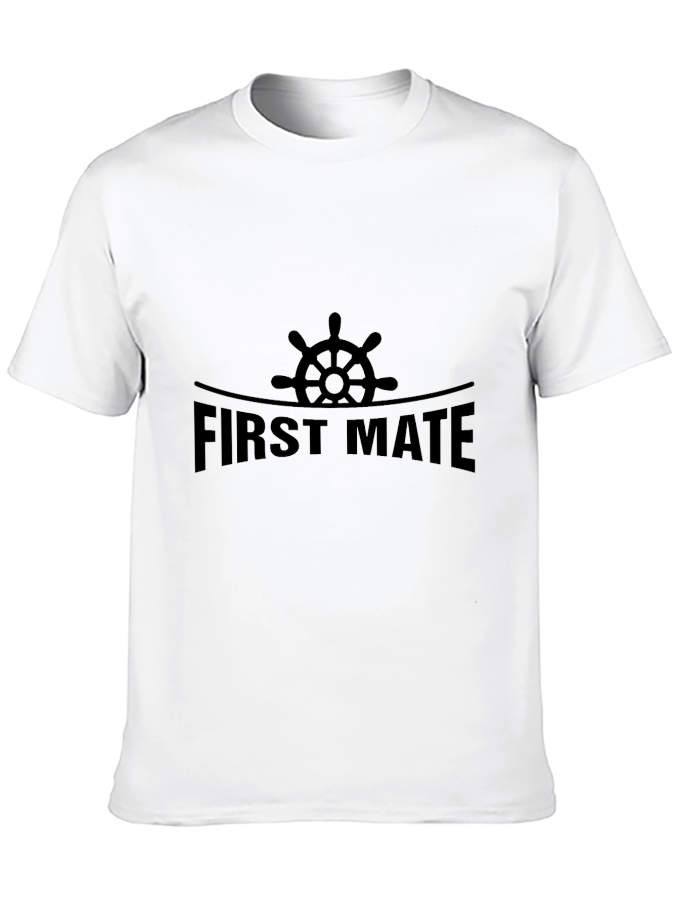 First Mate Black T-Shirt - Nautical Design