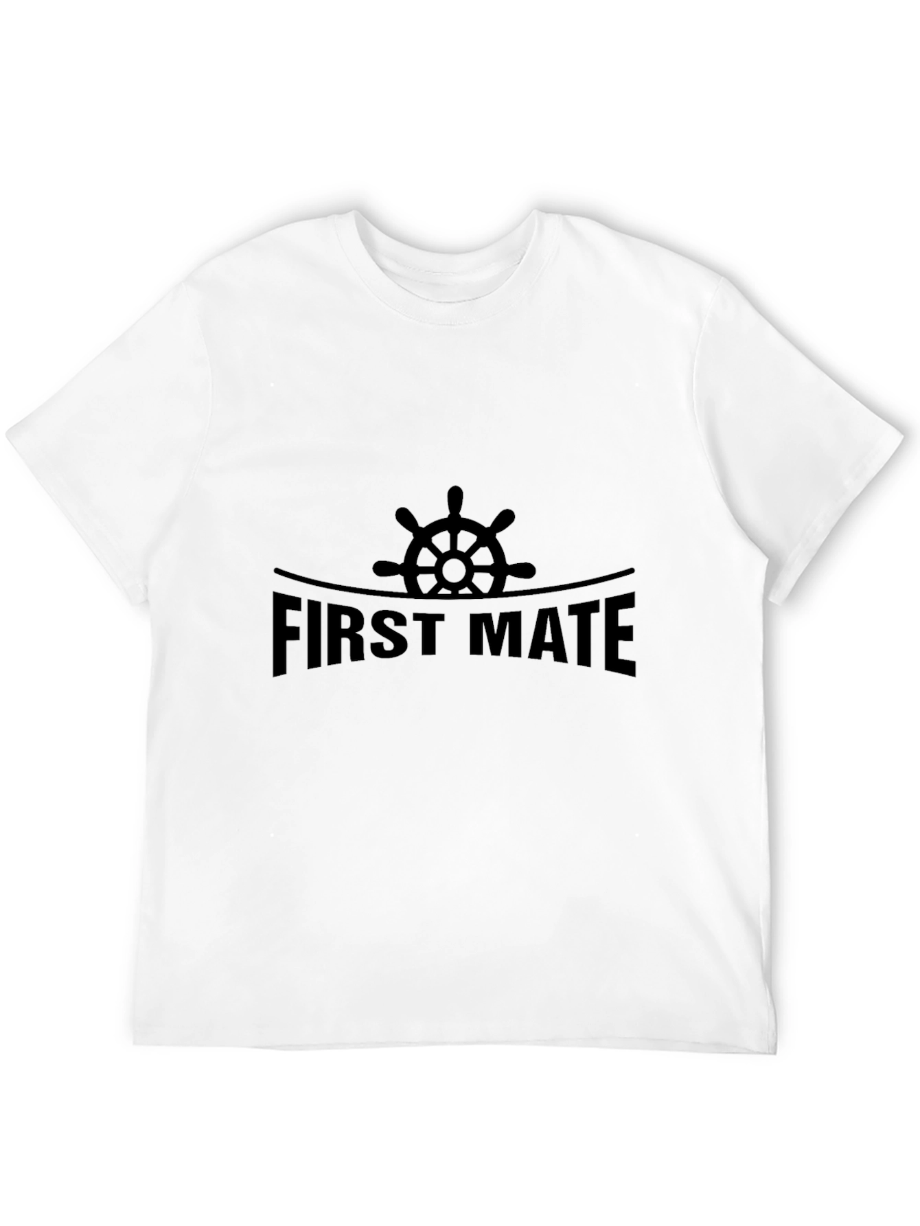 First Mate Black T-Shirt - Nautical Design