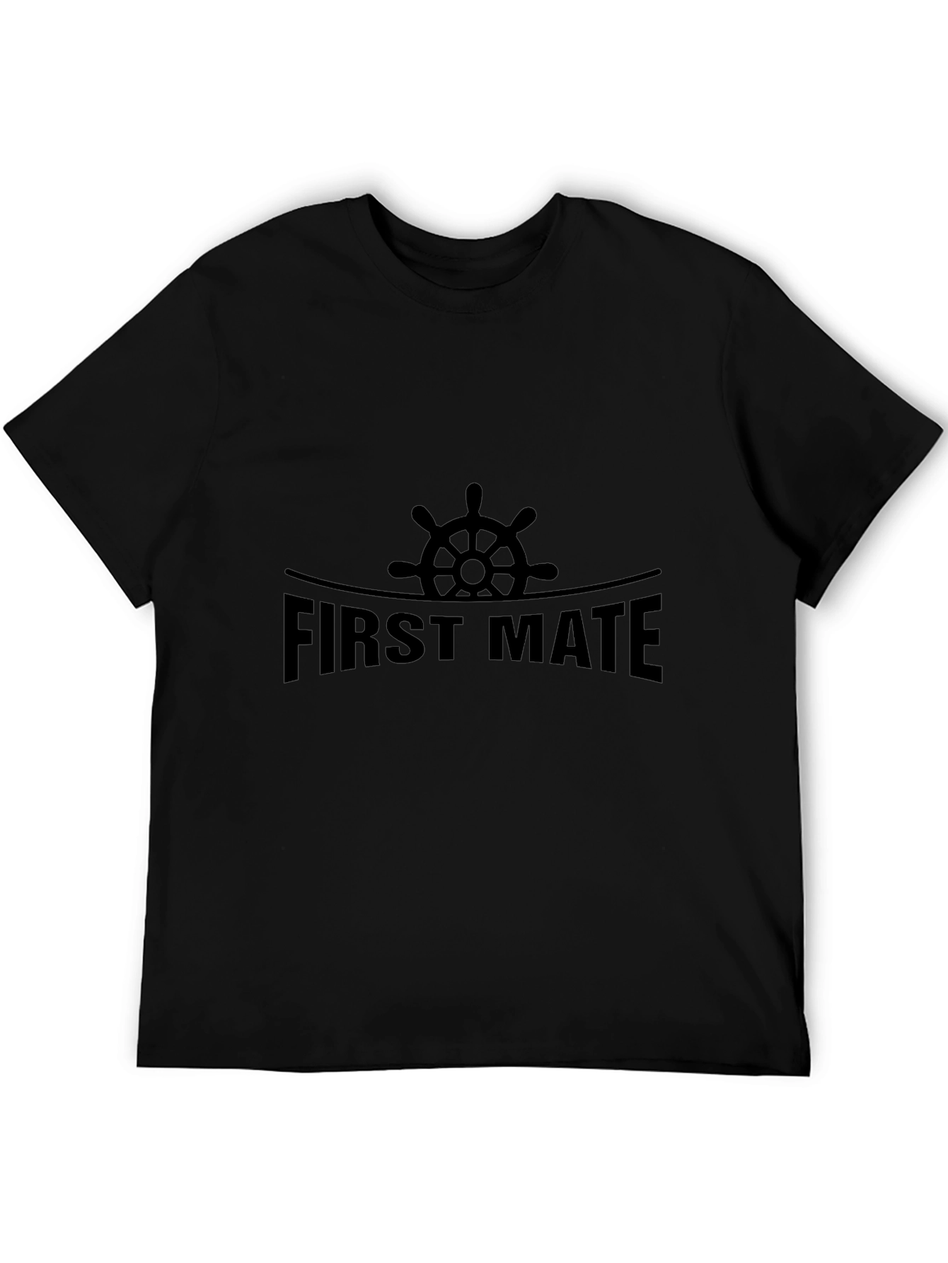 First Mate Black T-Shirt - Nautical Design