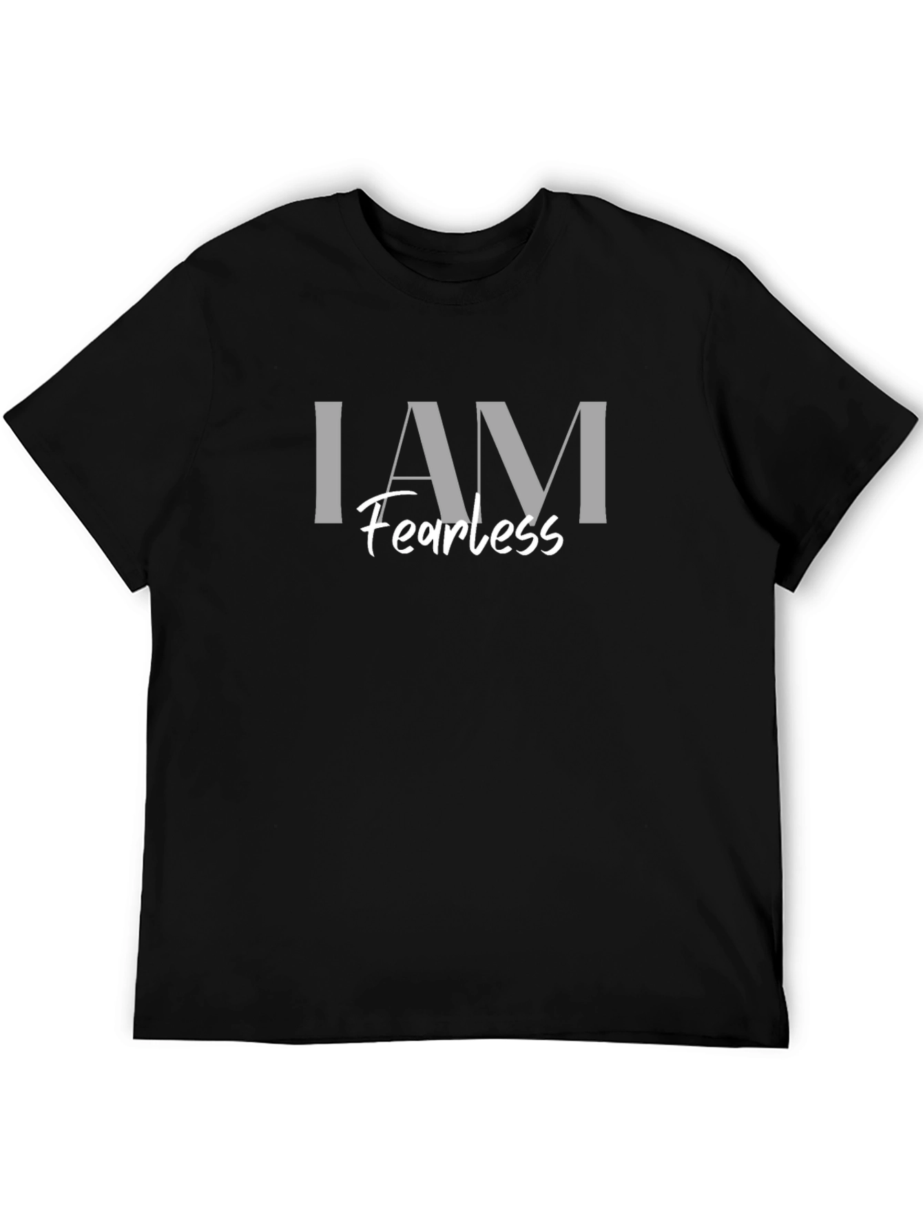 I AM Fearless Black Graphic Print T-Shirt