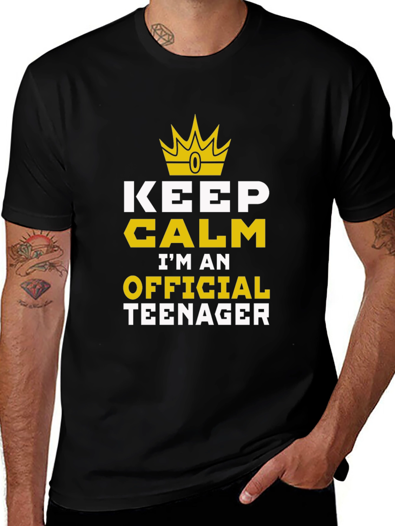 Keep Calm Official Teenager Black Graphic Tee