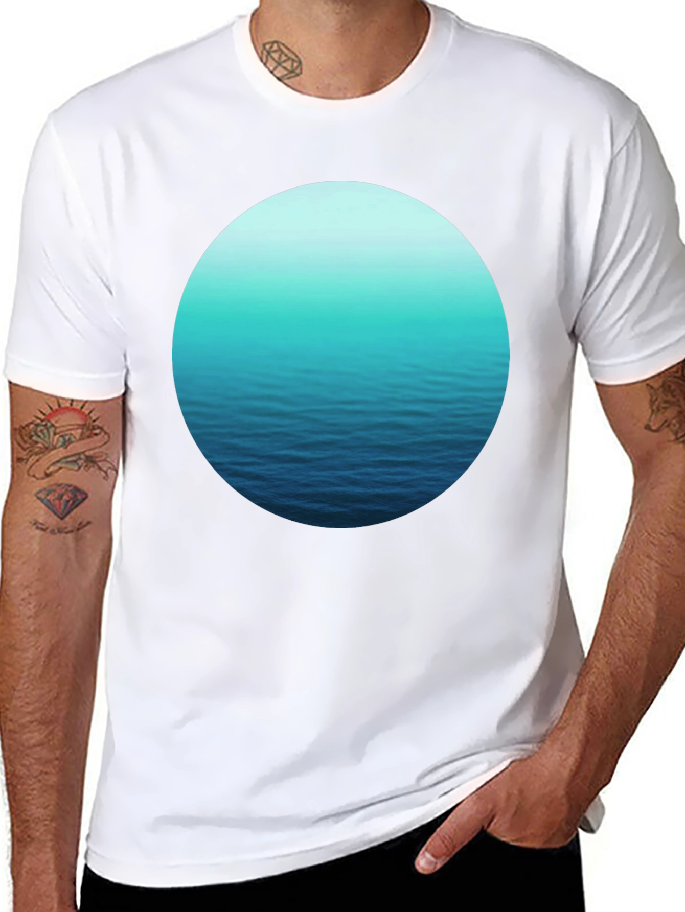 Ocean Ripple T-Shirt - Black Graphic Tee