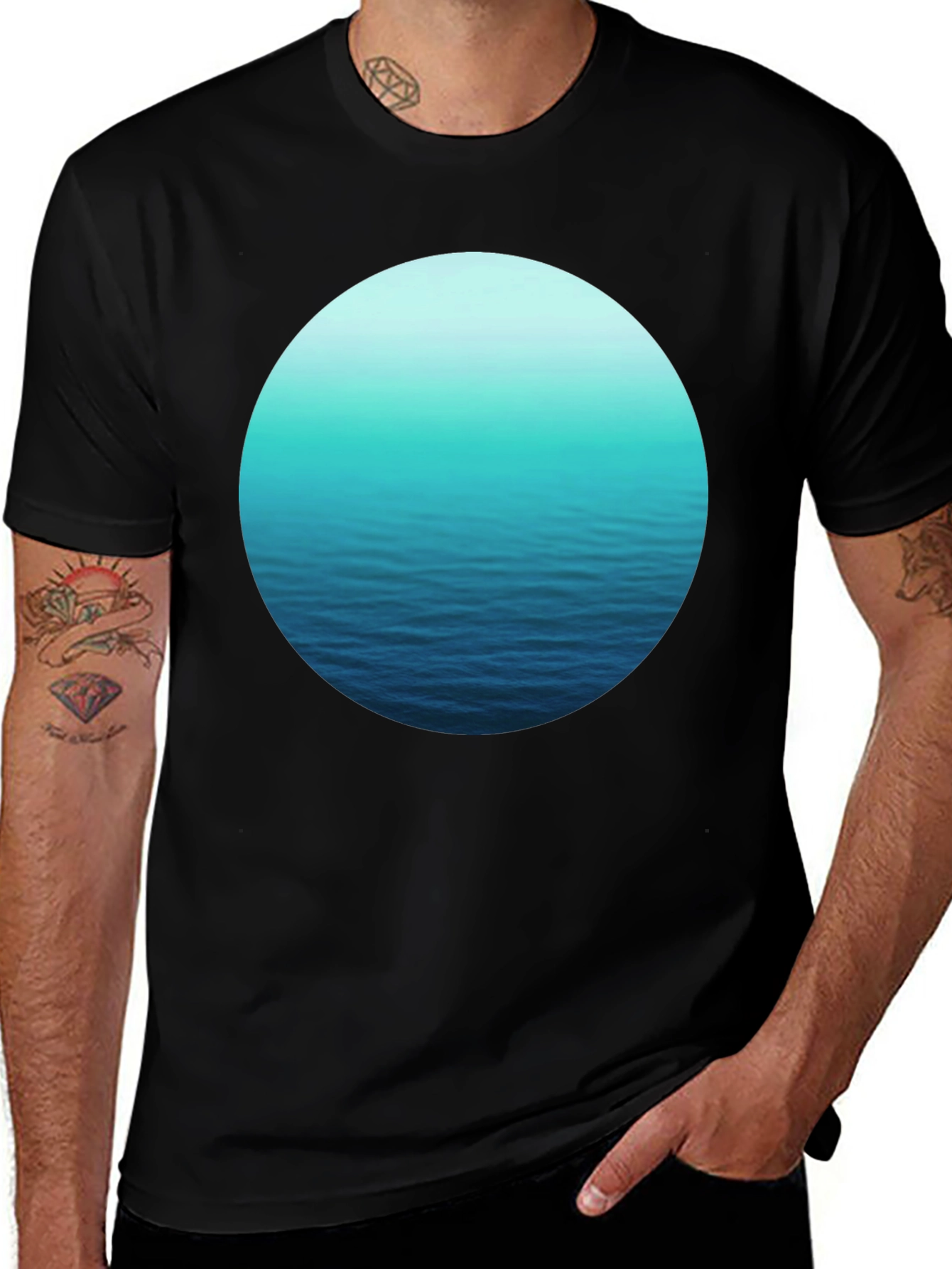 Ocean Ripple T-Shirt - Black Graphic Tee