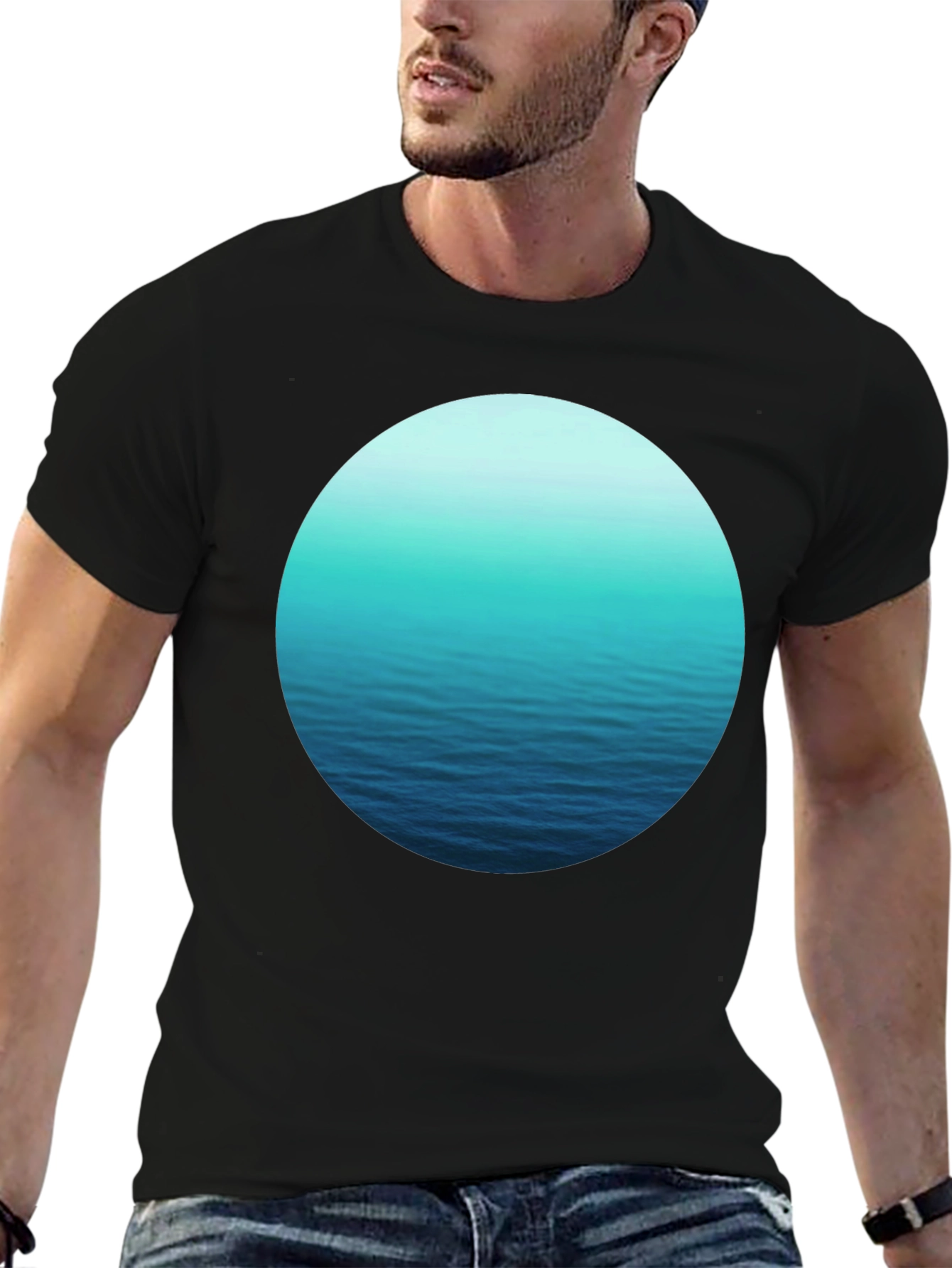 Ocean Ripple T-Shirt - Black Graphic Tee
