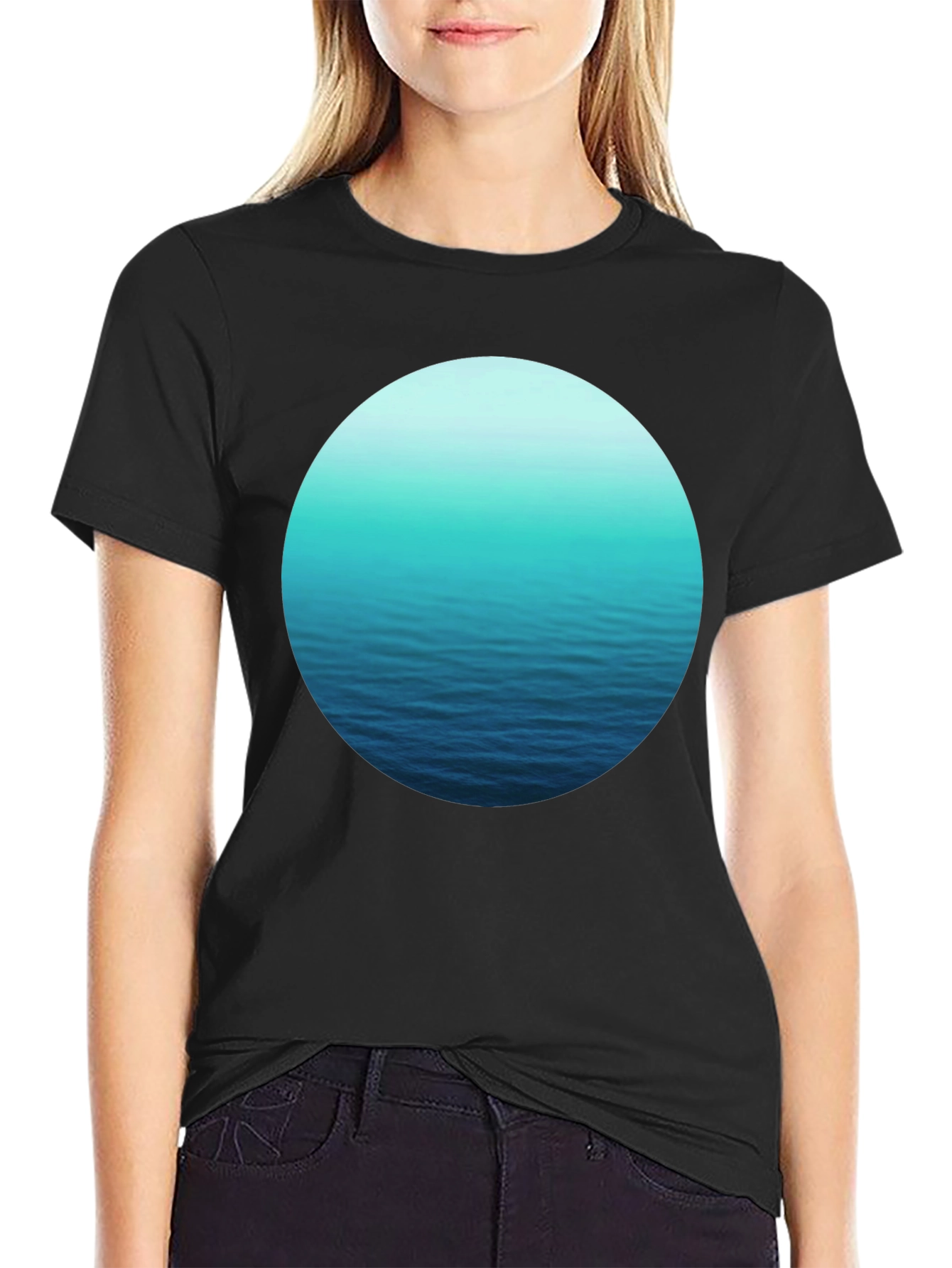 Ocean Ripple T-Shirt - Black Graphic Tee