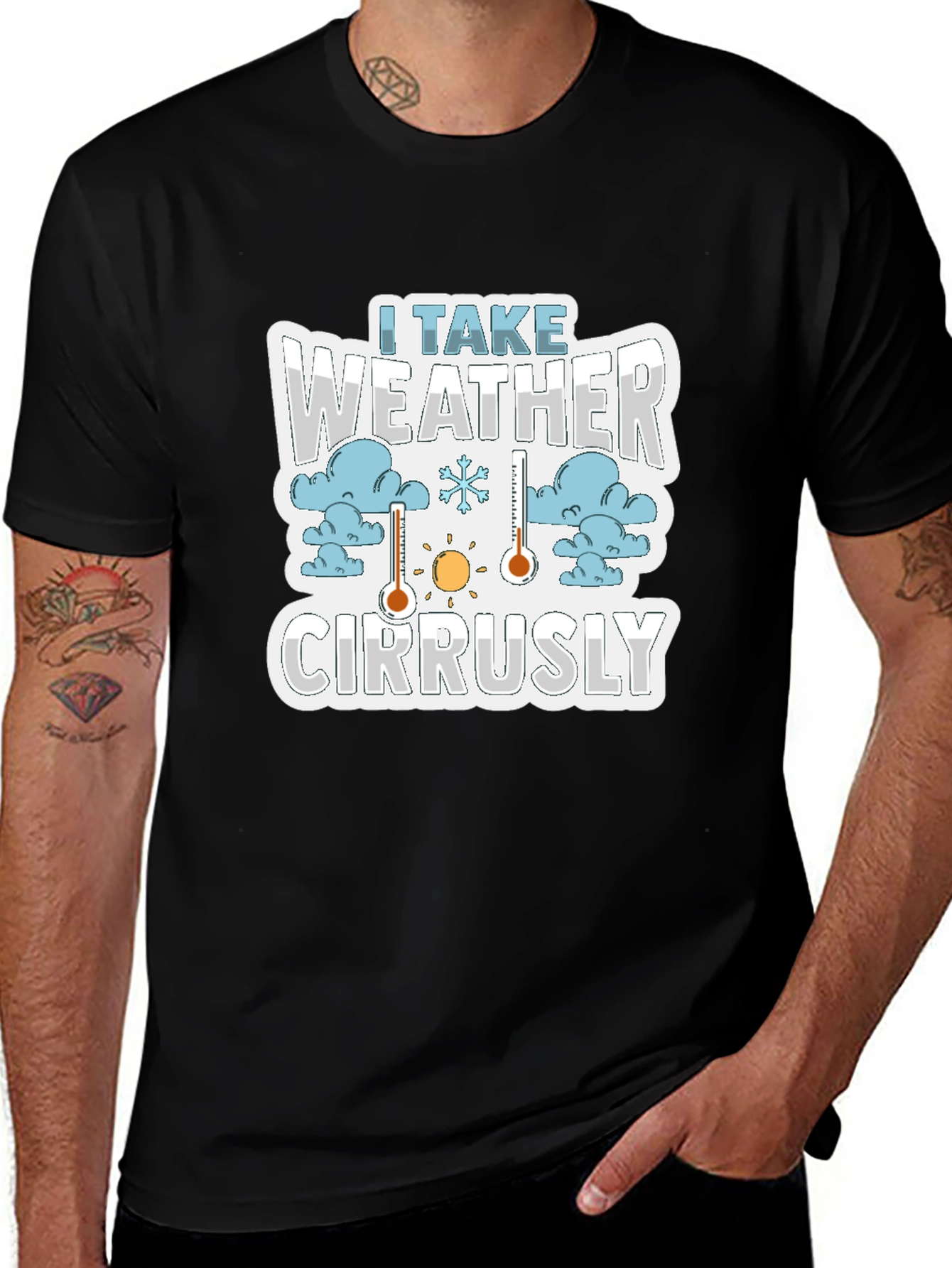 I Take Weather Cirrusly Black T-Shirt