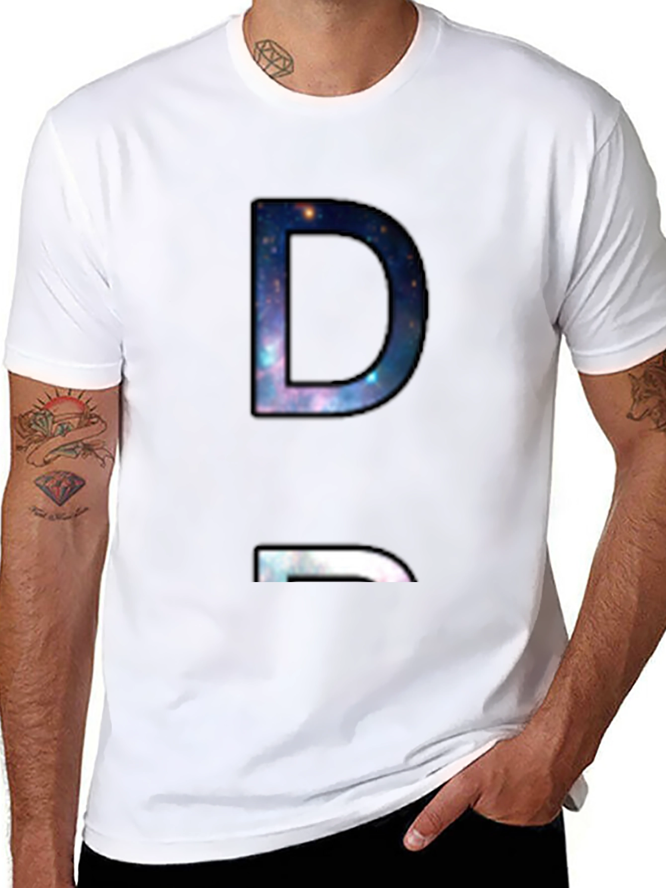 Cosmic D Graphic Tee - Soft Black Cotton Blend