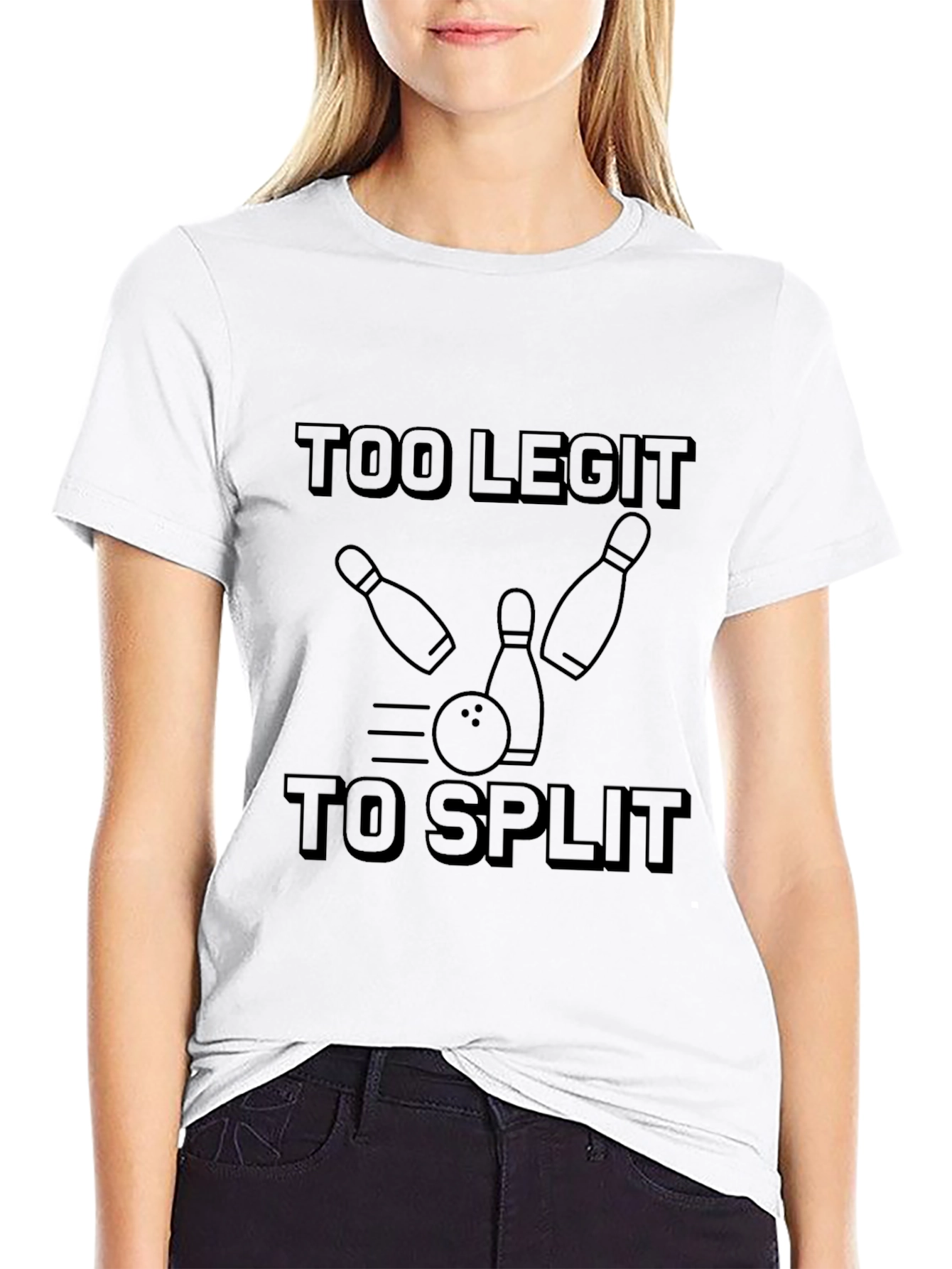 Too Legit to Split Bowling Graphic Tee - Black