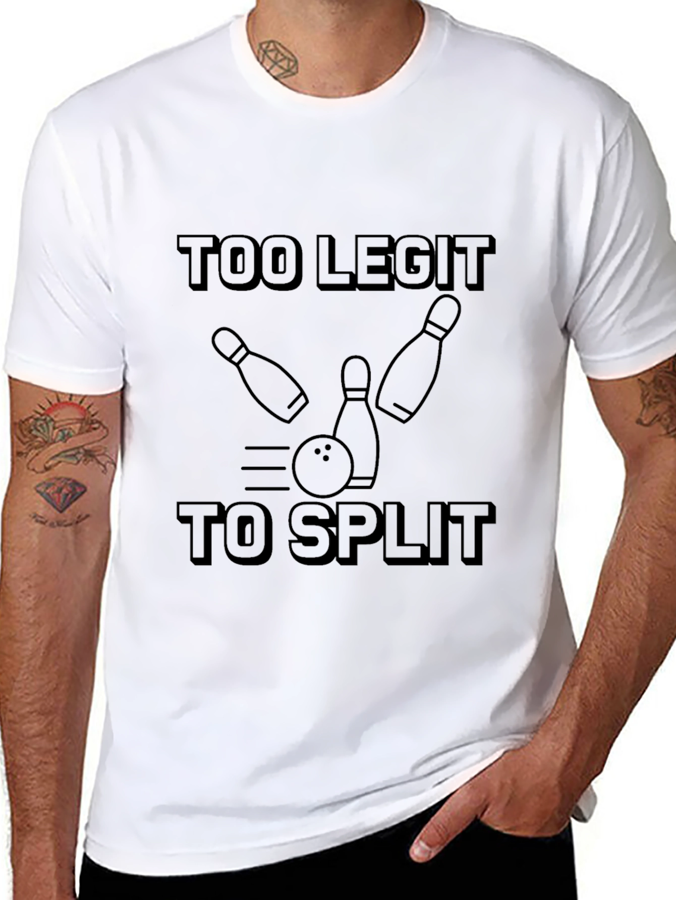 Too Legit to Split Bowling Graphic Tee - Black