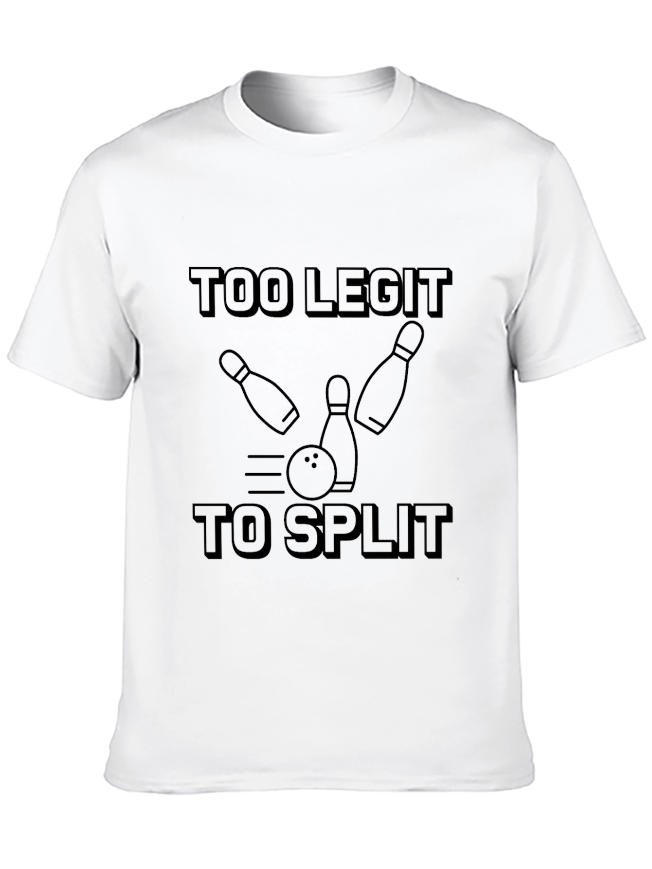 Too Legit to Split Bowling Graphic Tee - Black