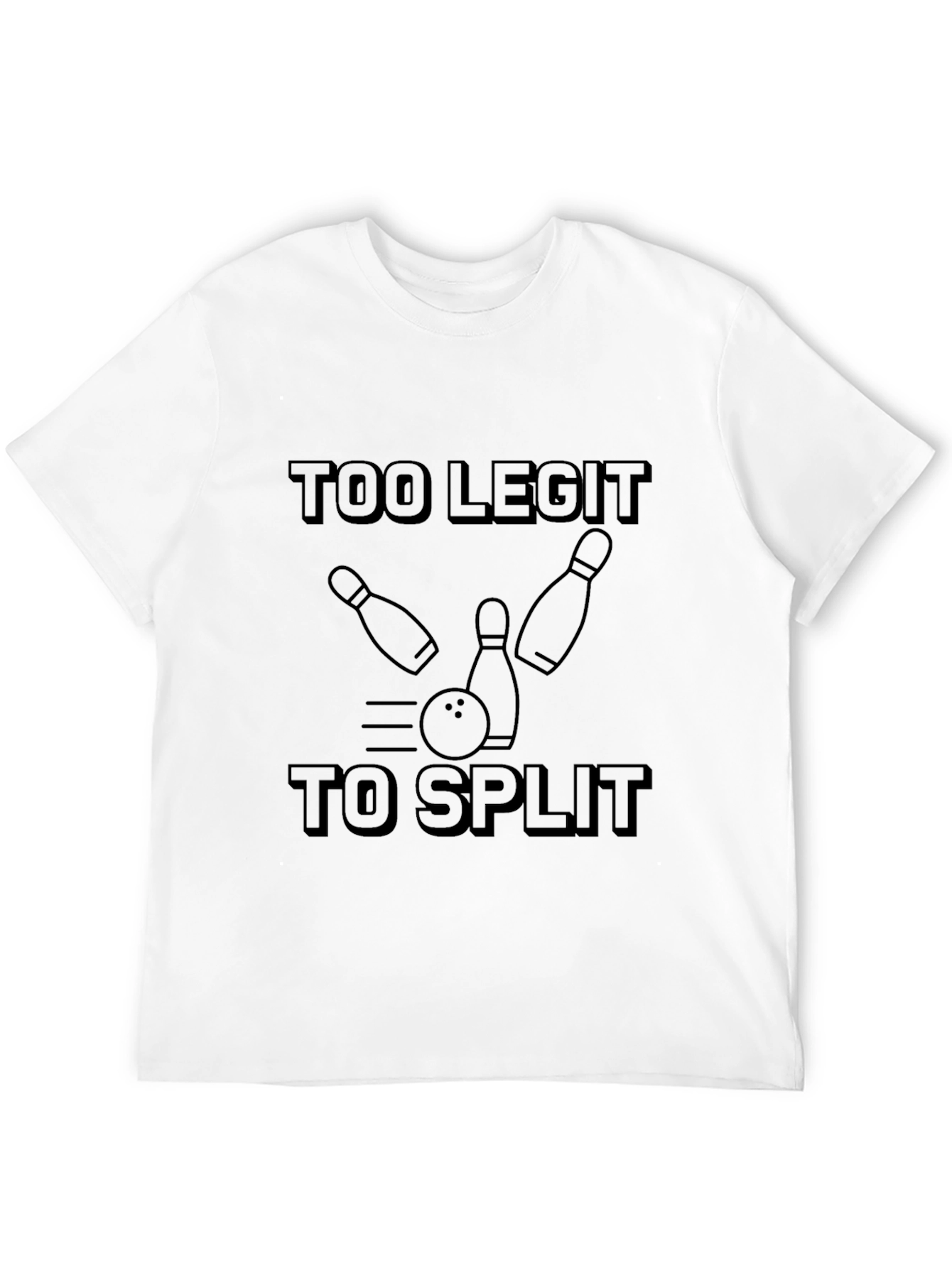 Too Legit to Split Bowling Graphic Tee - Black