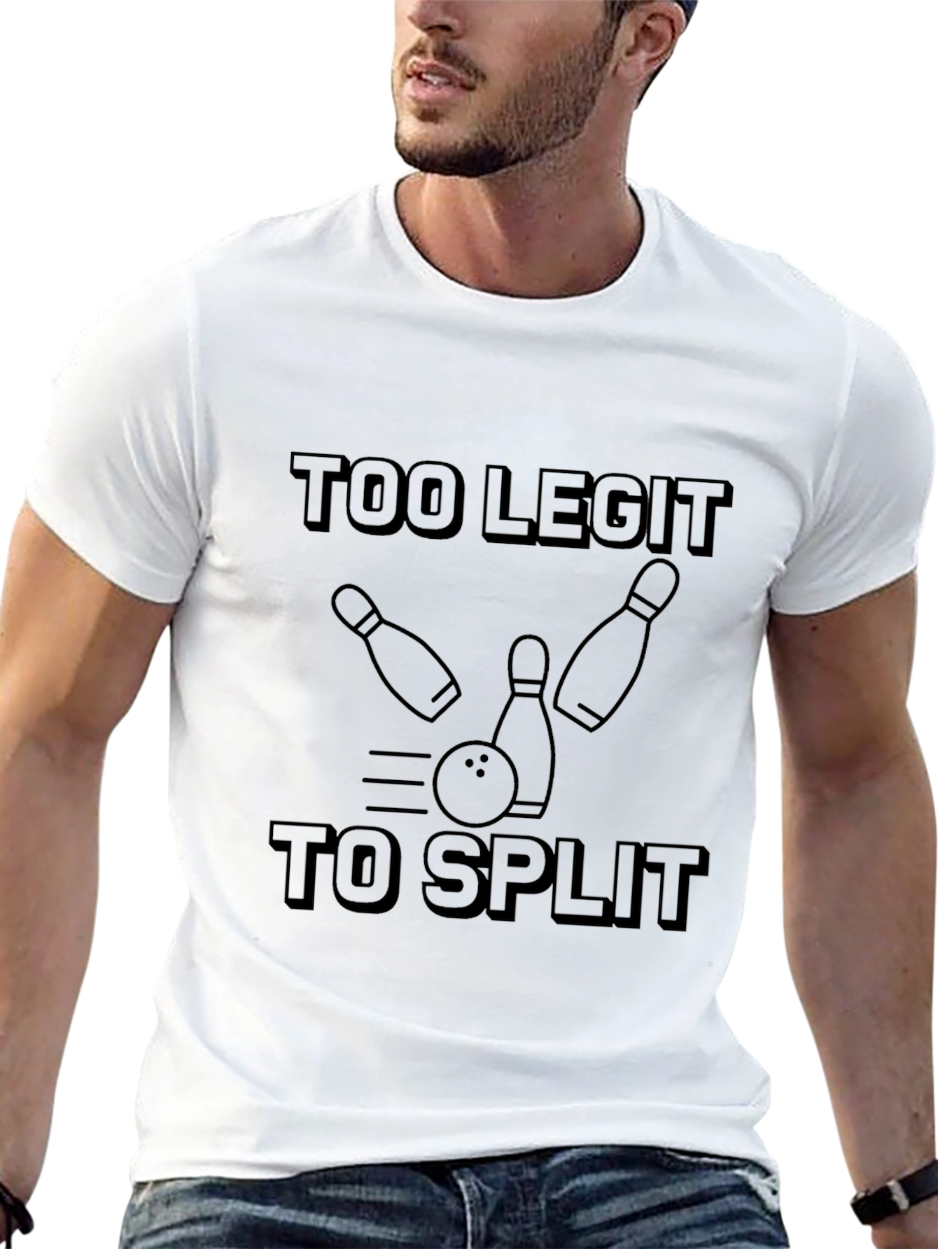 Too Legit to Split Bowling Graphic Tee - Black