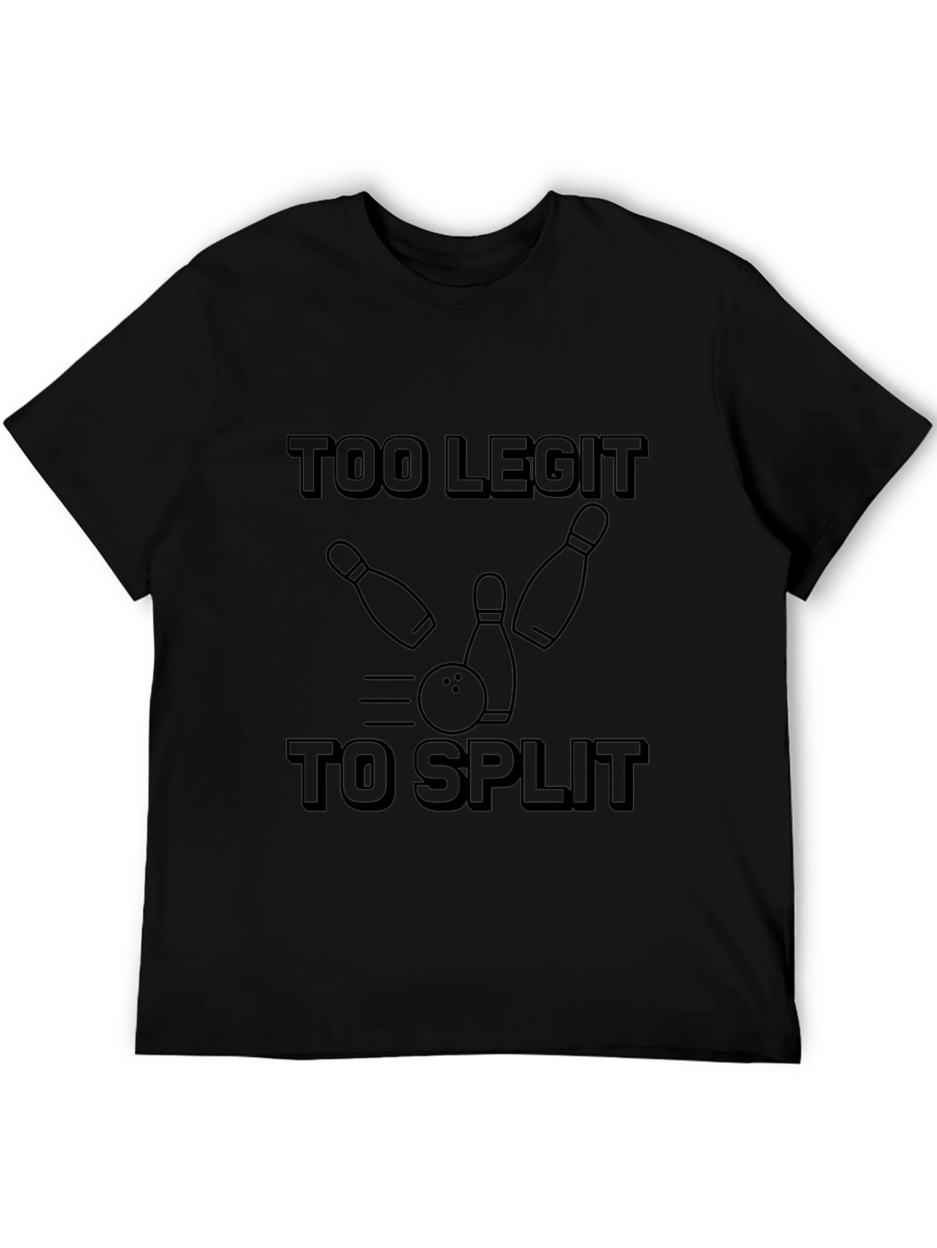 Too Legit to Split Bowling Graphic Tee - Black