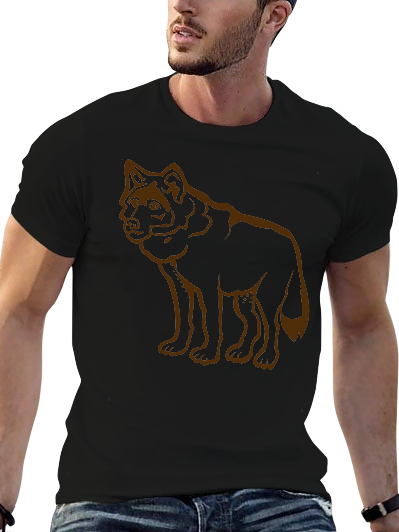 Wolf Graphic Black T-Shirt Casual Wear