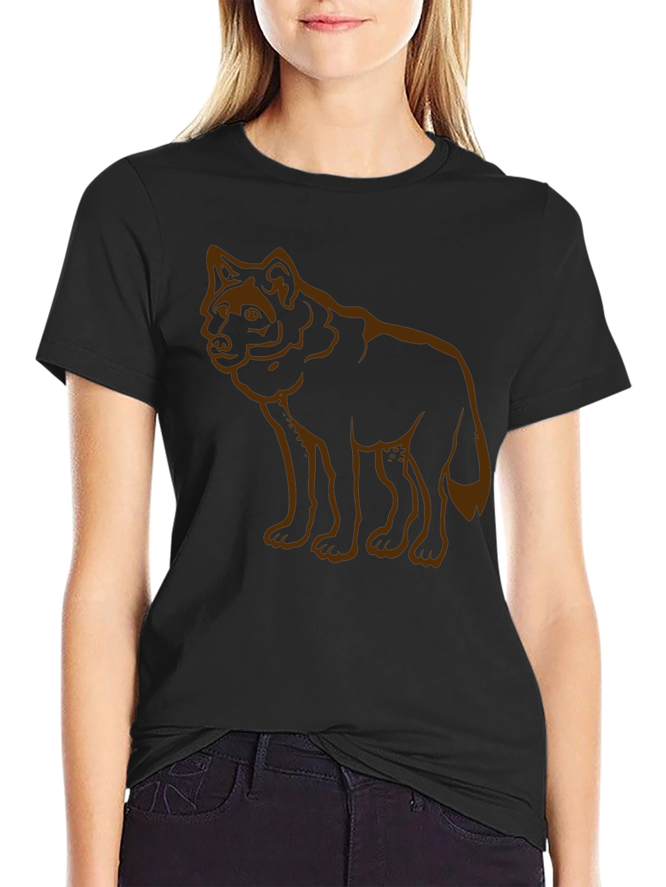 Wolf Graphic Black T-Shirt Casual Wear