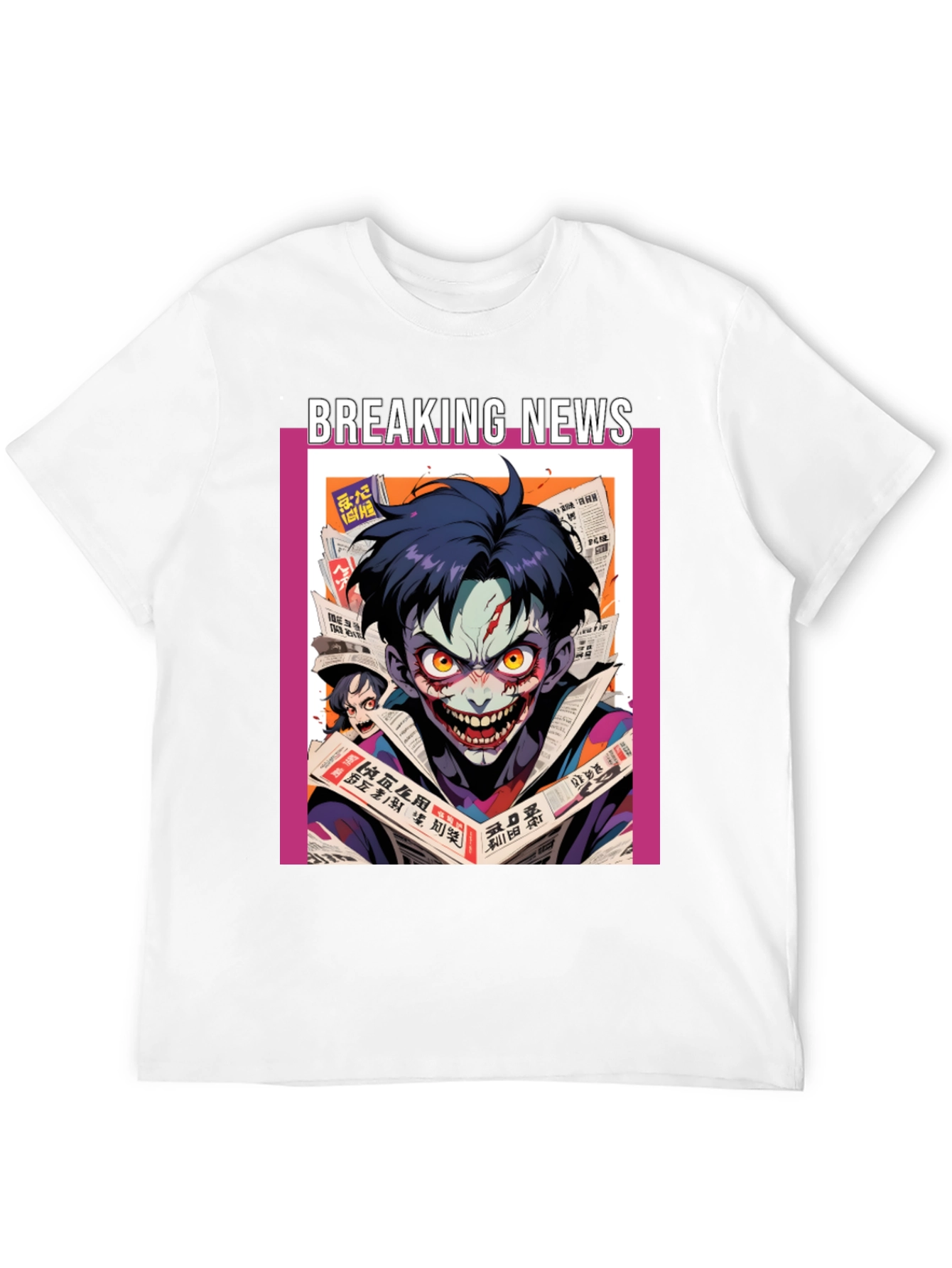 Breaking News Joker Graphic Tee - Black Cotton