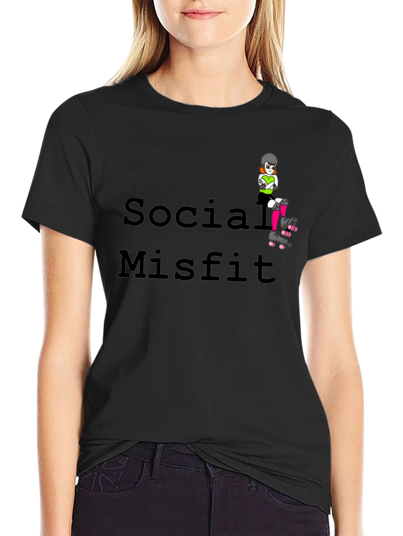 Social Misfit T-Shirt - Roller Derby Graphic Tee