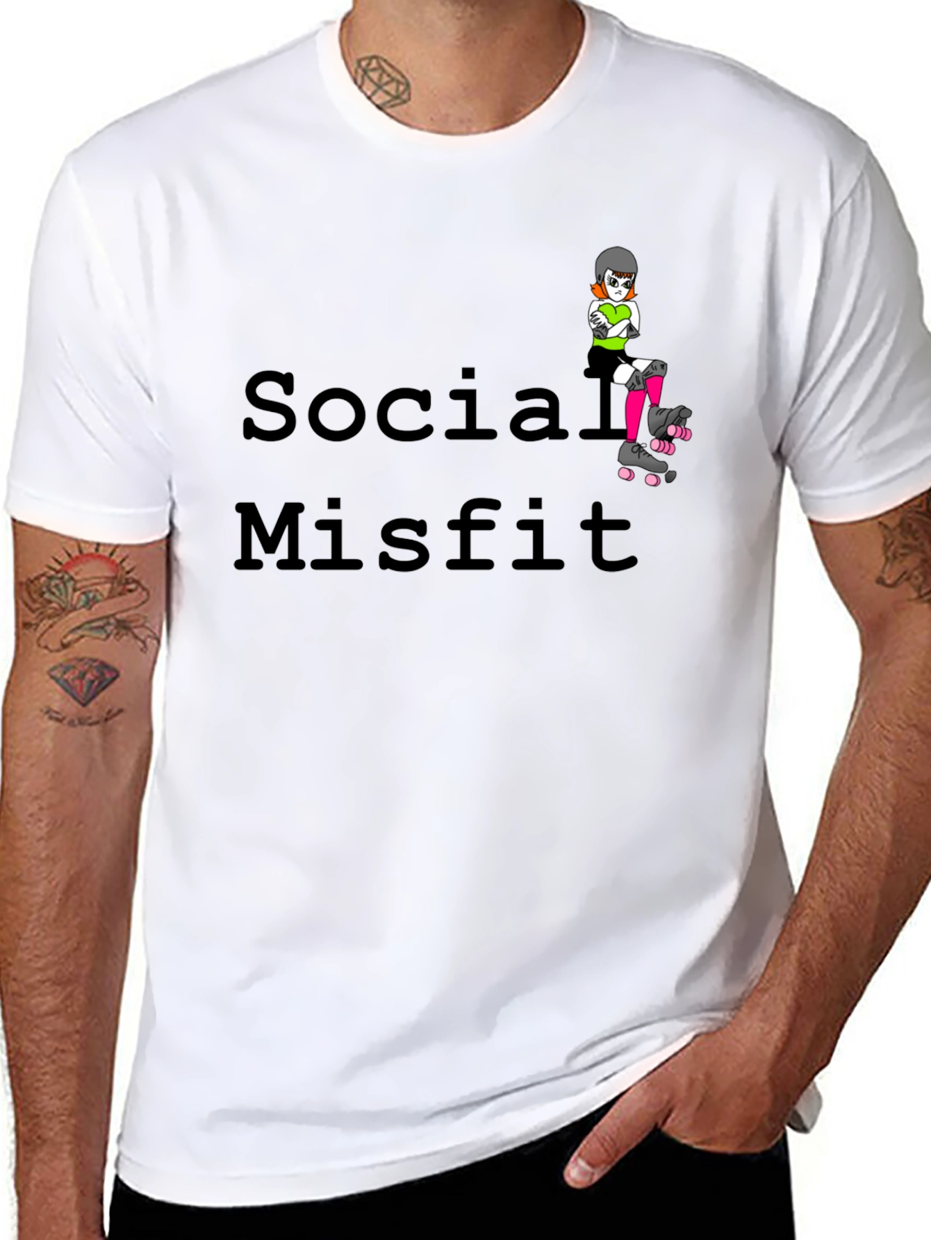 Social Misfit T-Shirt - Roller Derby Graphic Tee