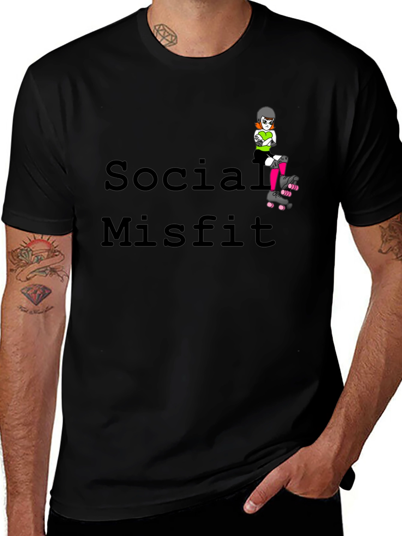 Social Misfit T-Shirt - Roller Derby Graphic Tee