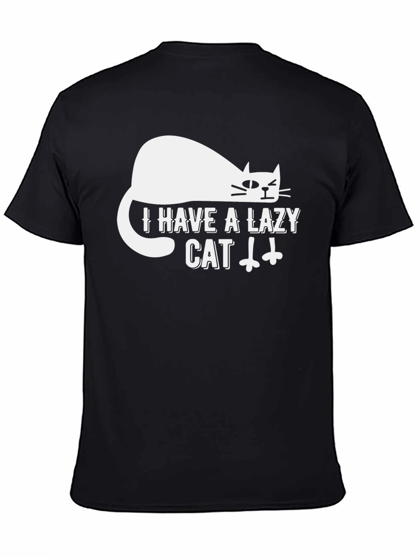Lazy Cat Graphic Tee - Mens Black T-Shirt