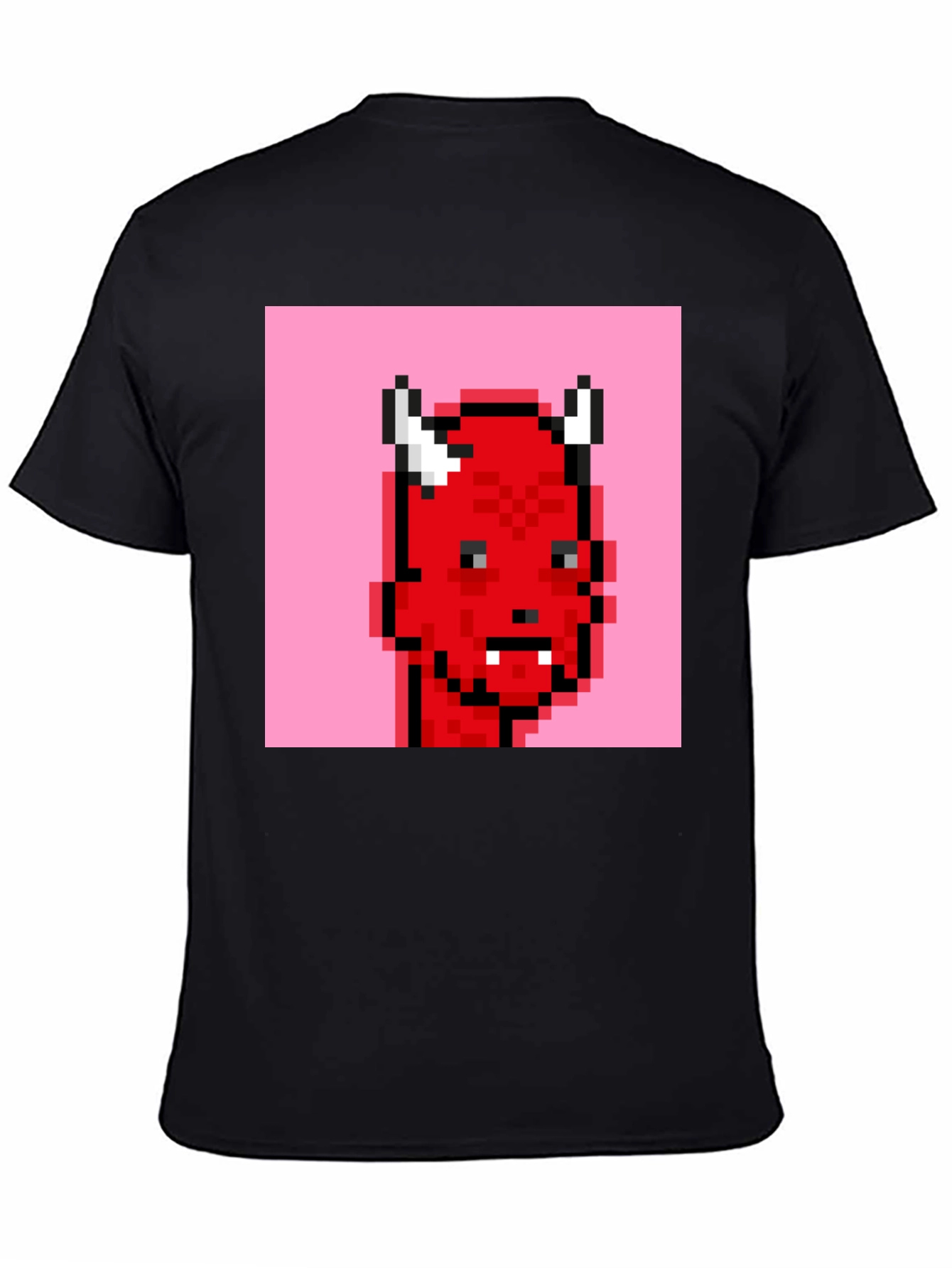 Pixelated Devil Graphic Tee - Black T-Shirt