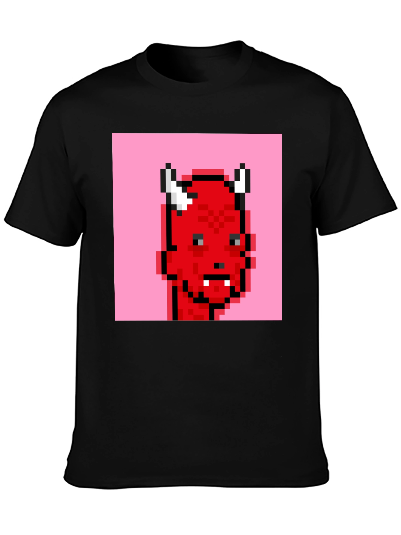 Pixelated Devil Graphic Tee - Black T-Shirt