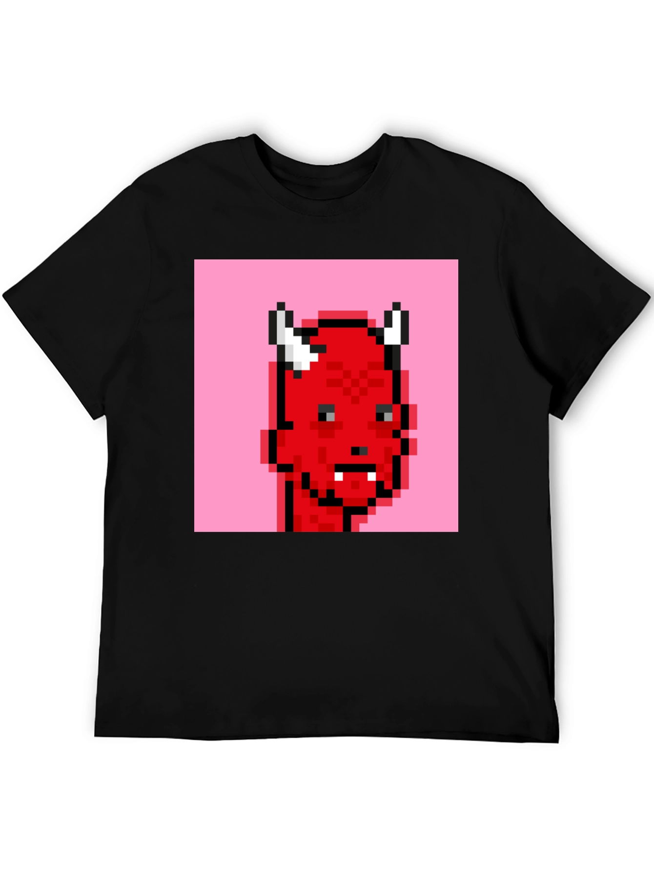 Pixelated Devil Graphic Tee - Black T-Shirt