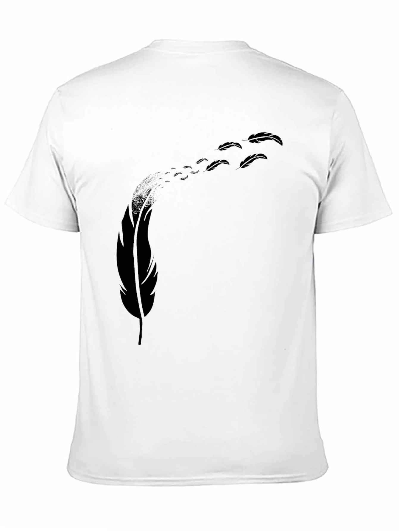 Mens Black Feather Graphic T-Shirt