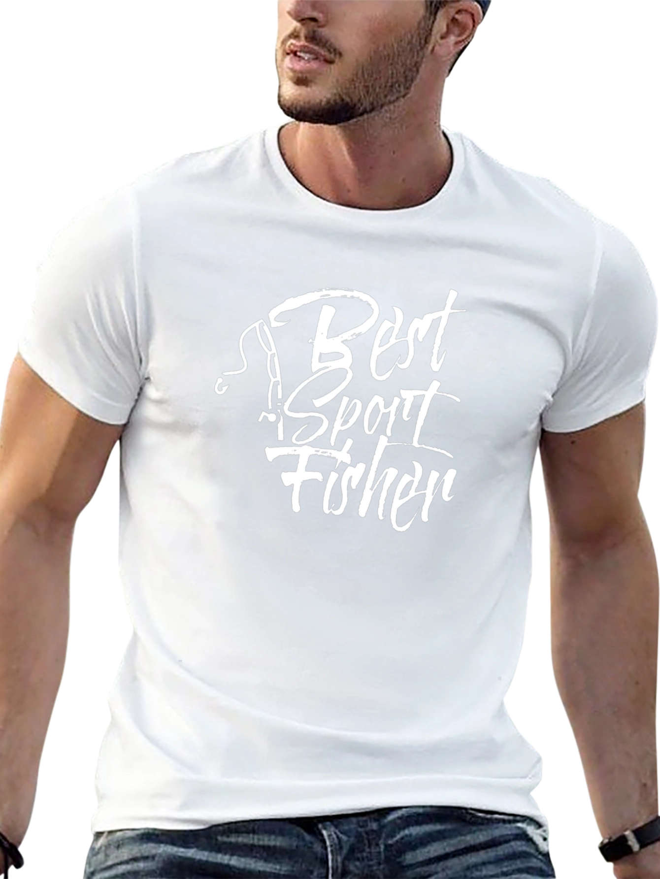 Best Sport Fisher Black Graphic T-Shirt