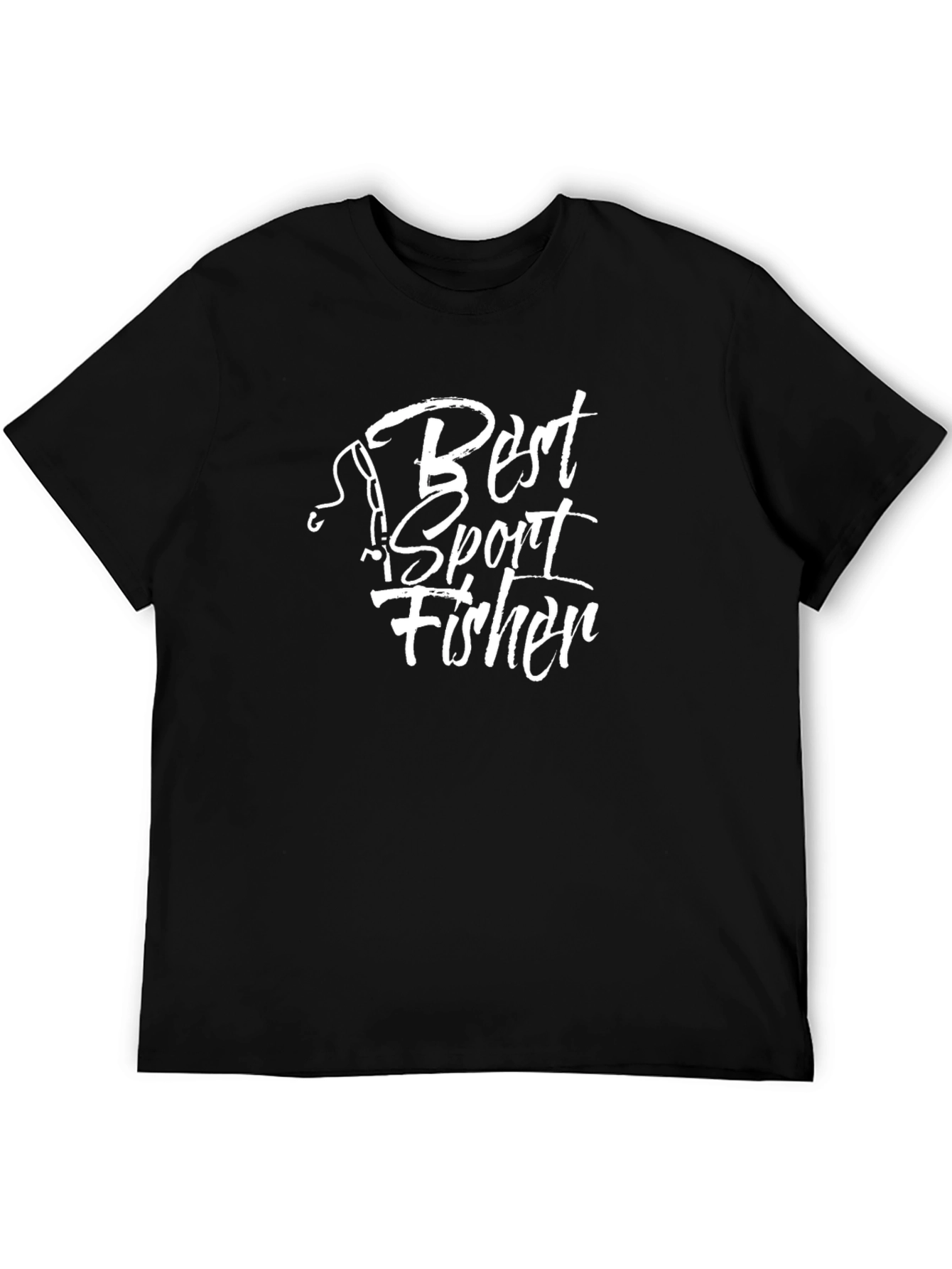 Best Sport Fisher Black Graphic T-Shirt