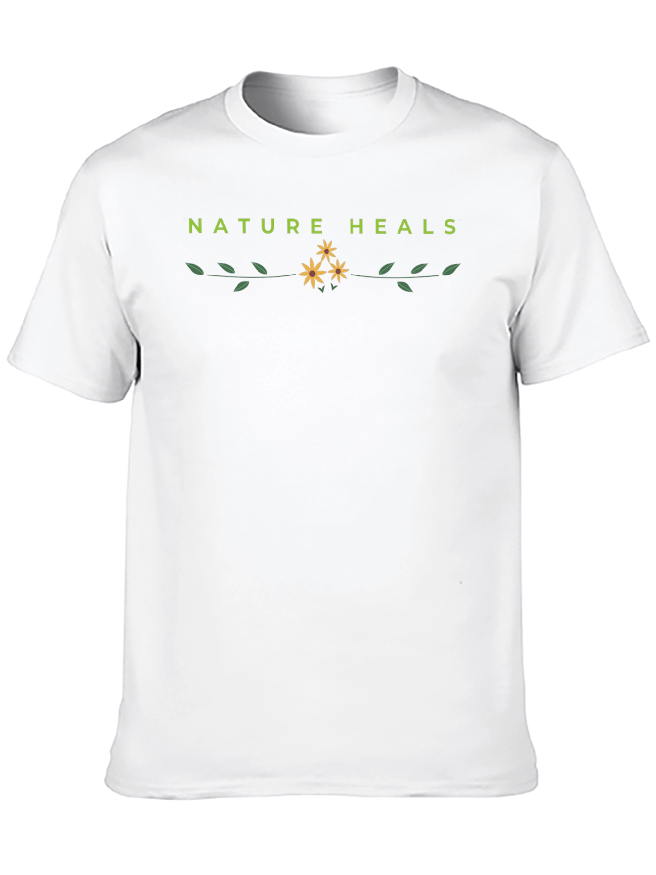 Nature Heals Graphic Tee - Black Cotton T-Shirt