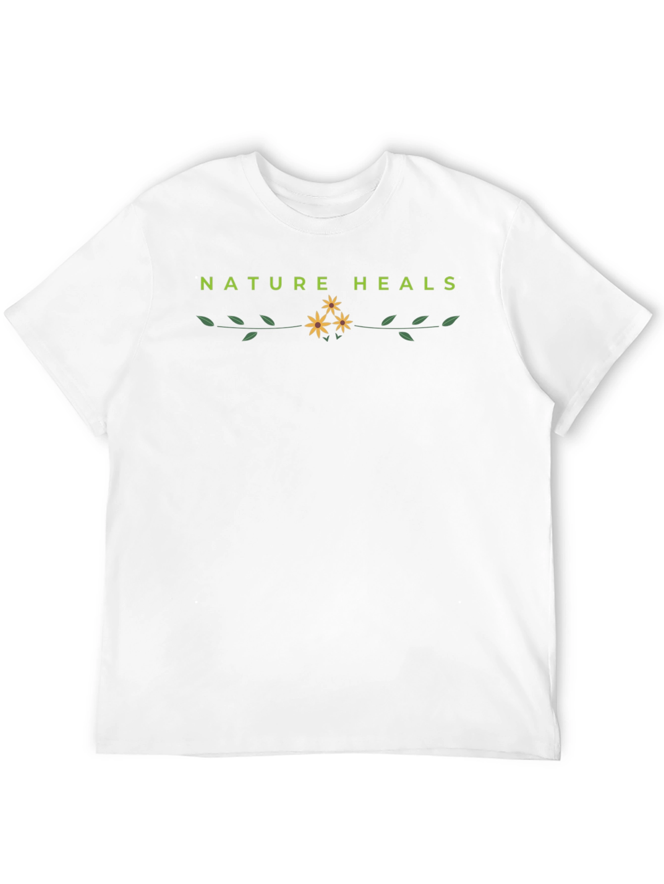 Nature Heals Graphic Tee - Black Cotton T-Shirt