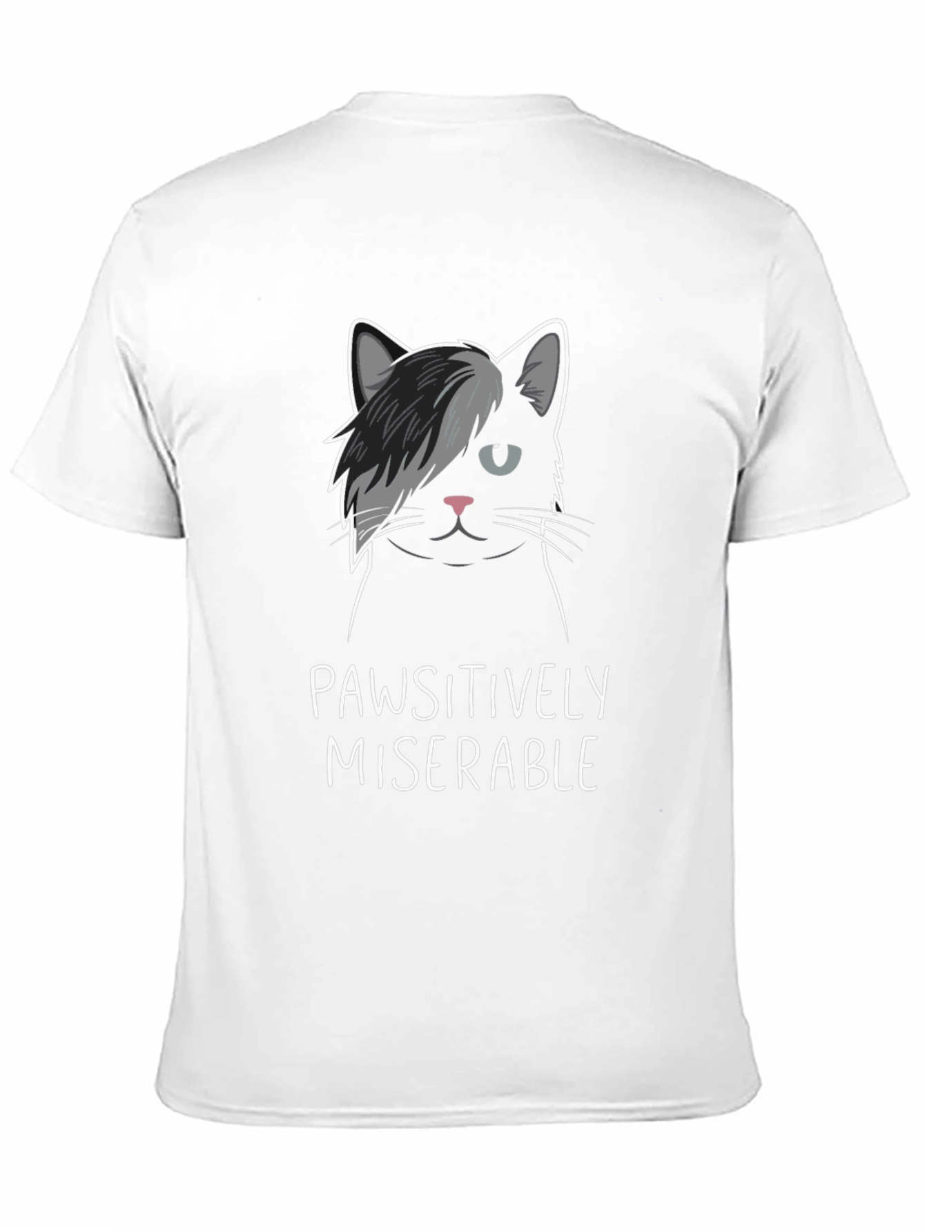 Pawsitively Miserable Cat Graphic T-Shirt