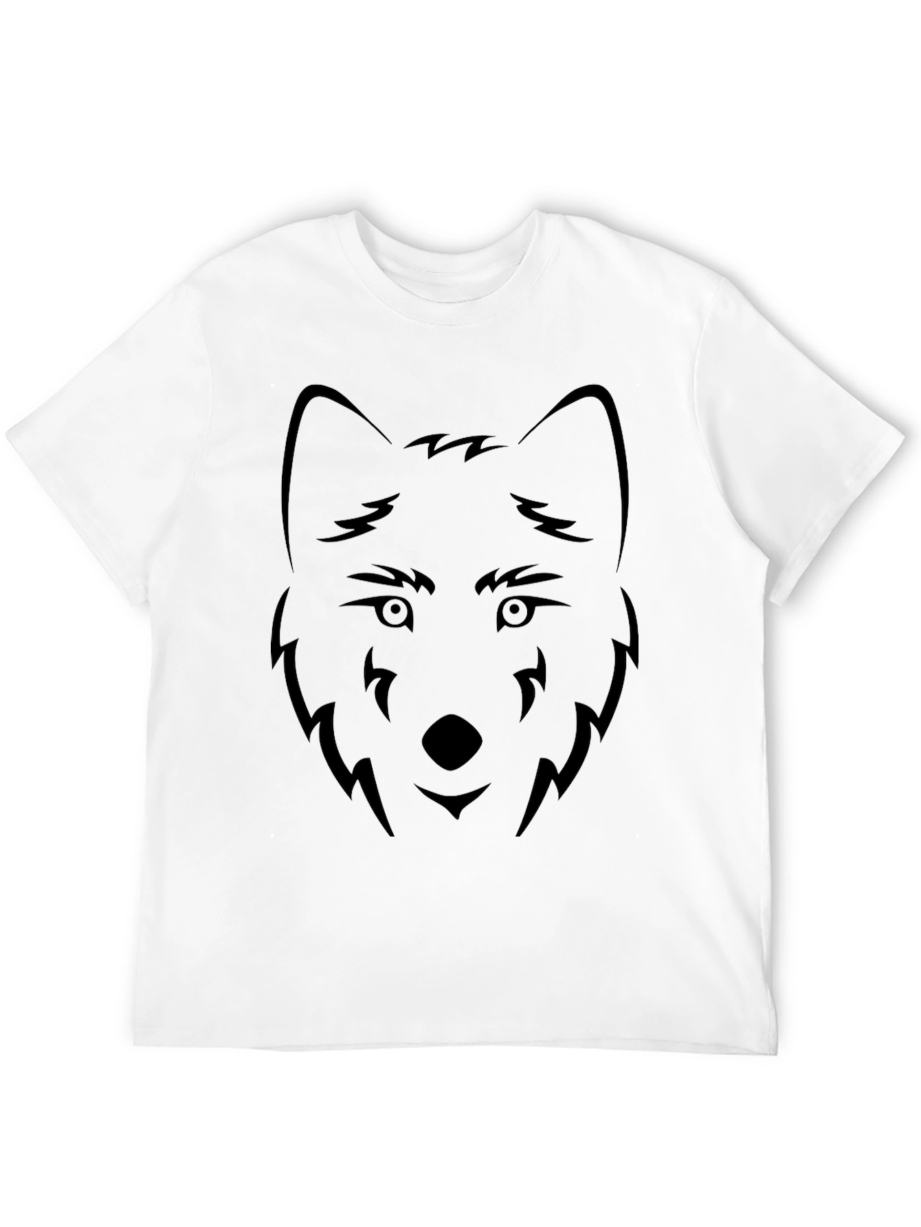 Black Wolf Graphic Tee - Minimalist Design