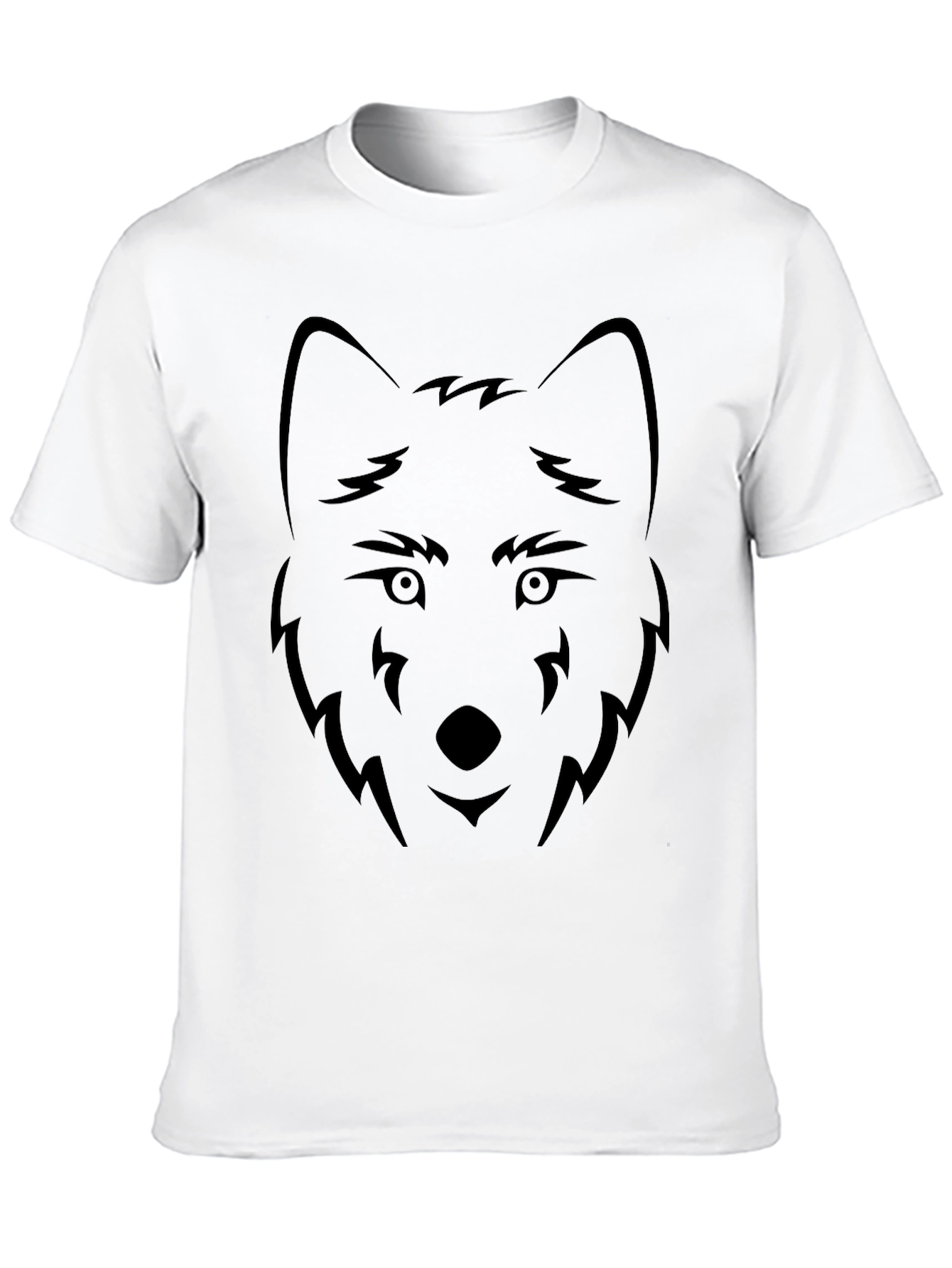 Black Wolf Graphic Tee - Minimalist Design