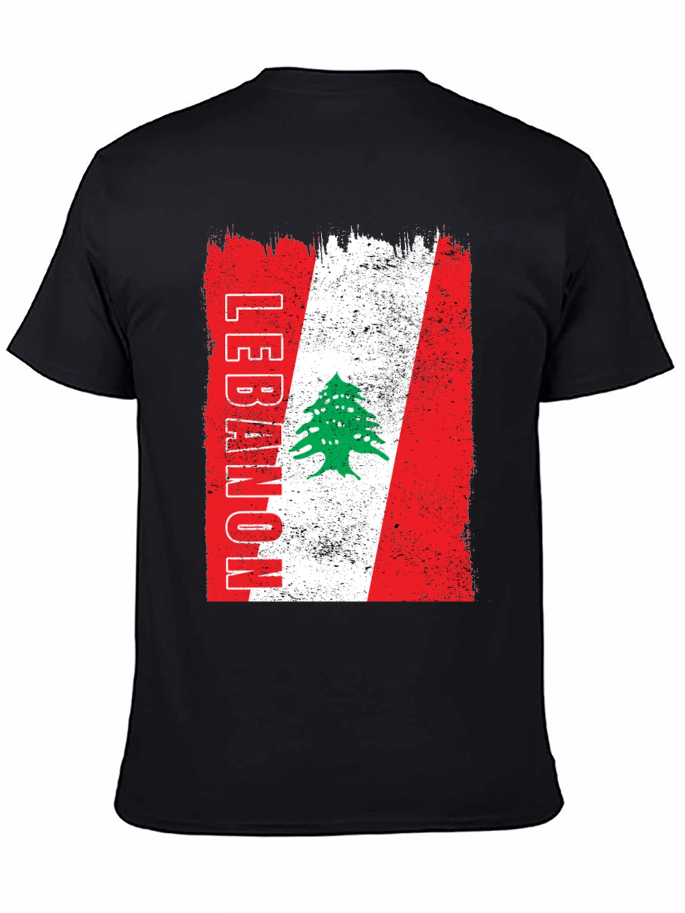 Lebanon Flag T-Shirt - Distressed Design